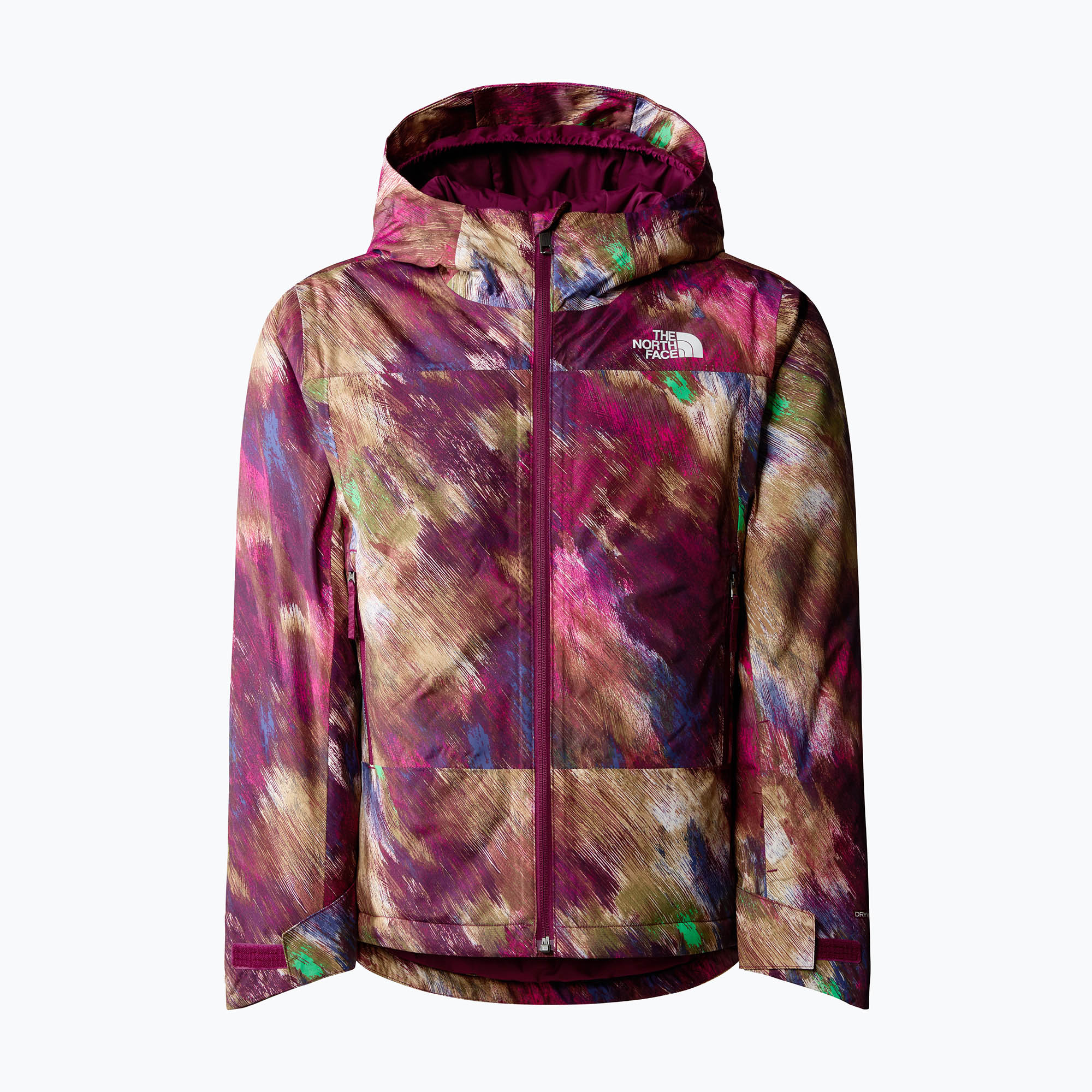 The North Face Freedom Insulated boysenberry paint lightening small print children's ski jacket (XL)