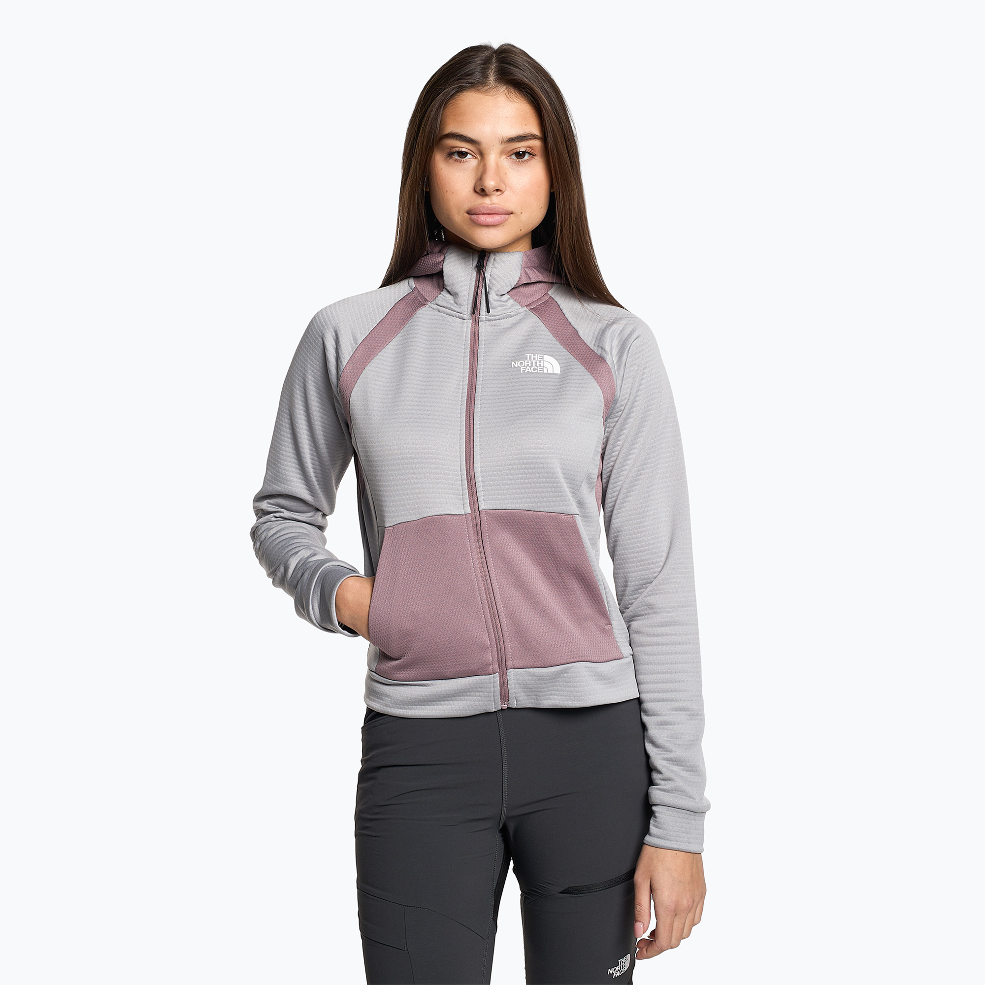 Women's trekking sweatshirt The North Face Ma Full Zip Fleece meld grey/fawn grey (XL)