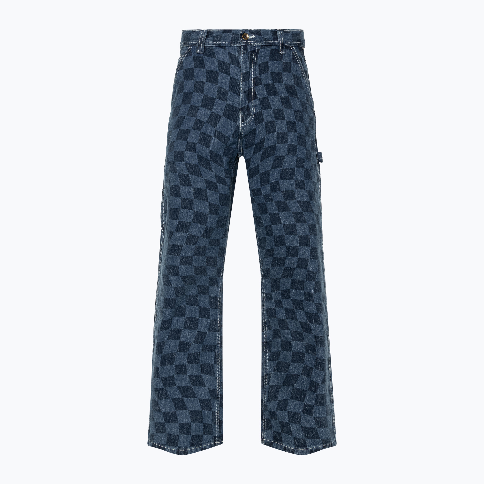 Men's Vans Drill Chore Carp checkerboard denim/indigo trousers (34)