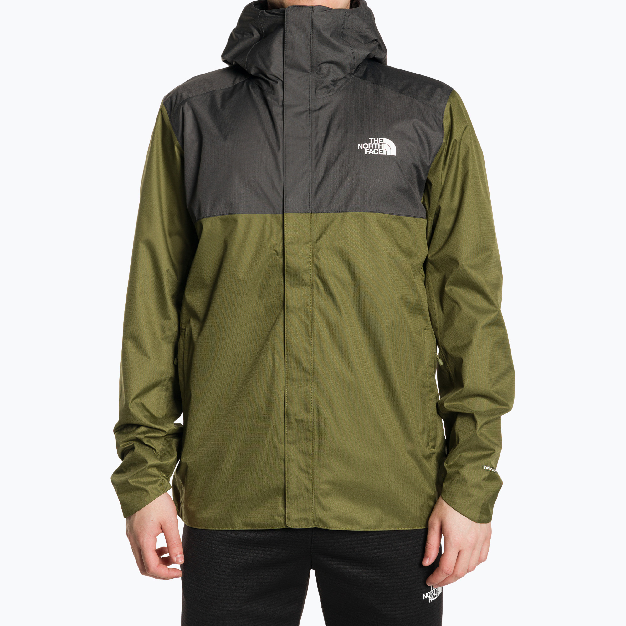 Men's The North Face Quest Zip-In forest olive/asphalt grey rain jacket (M)
