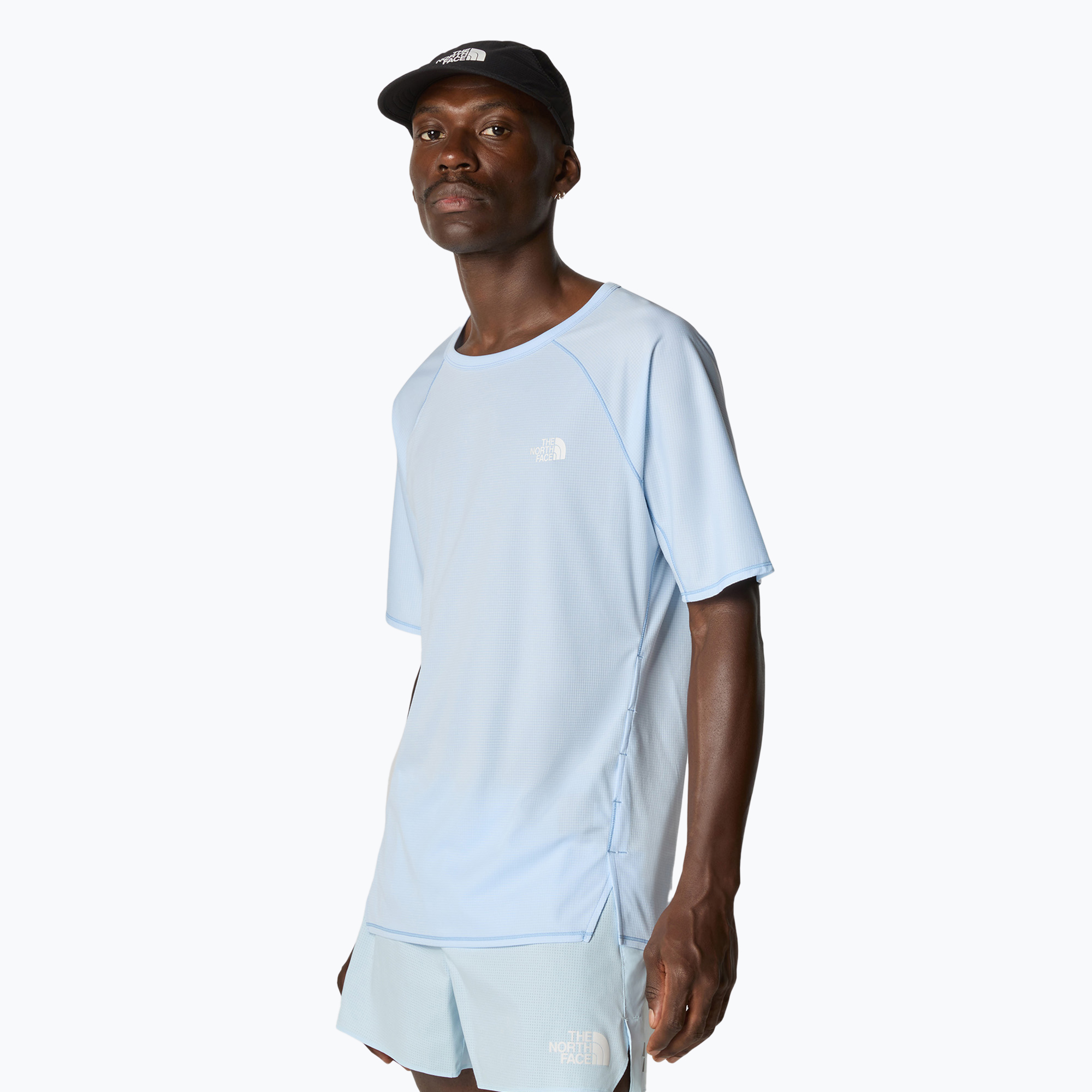 Men's The North Face Summer LT UPF barely blue/steel blue running shirt (XXL)