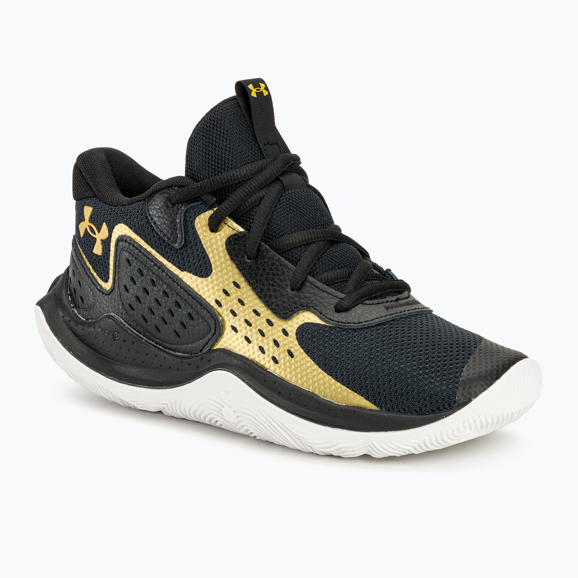 Under Armour Jet' 23 black/metallic gold/metallic gold basketball shoes (41 EU)