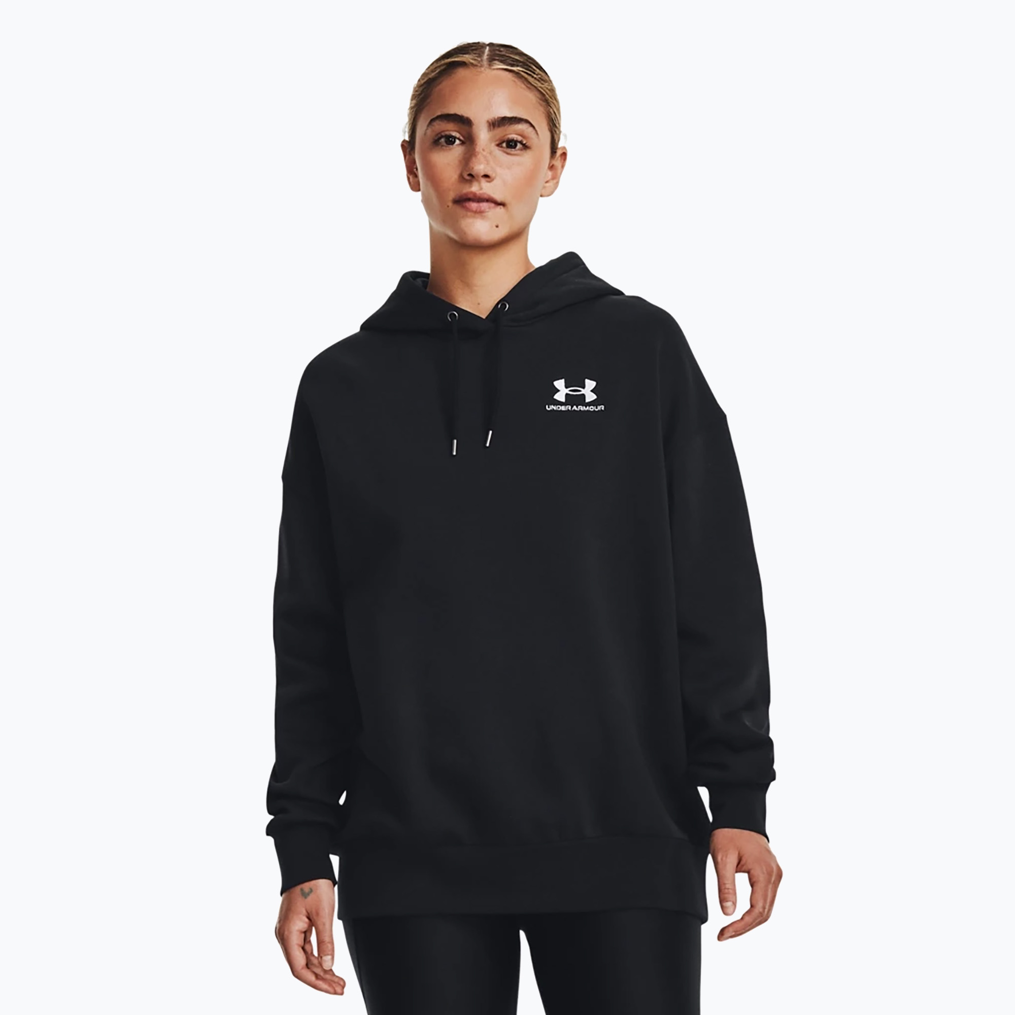 Women's Under Armour Icon Fleece Hoodie black/white (L)