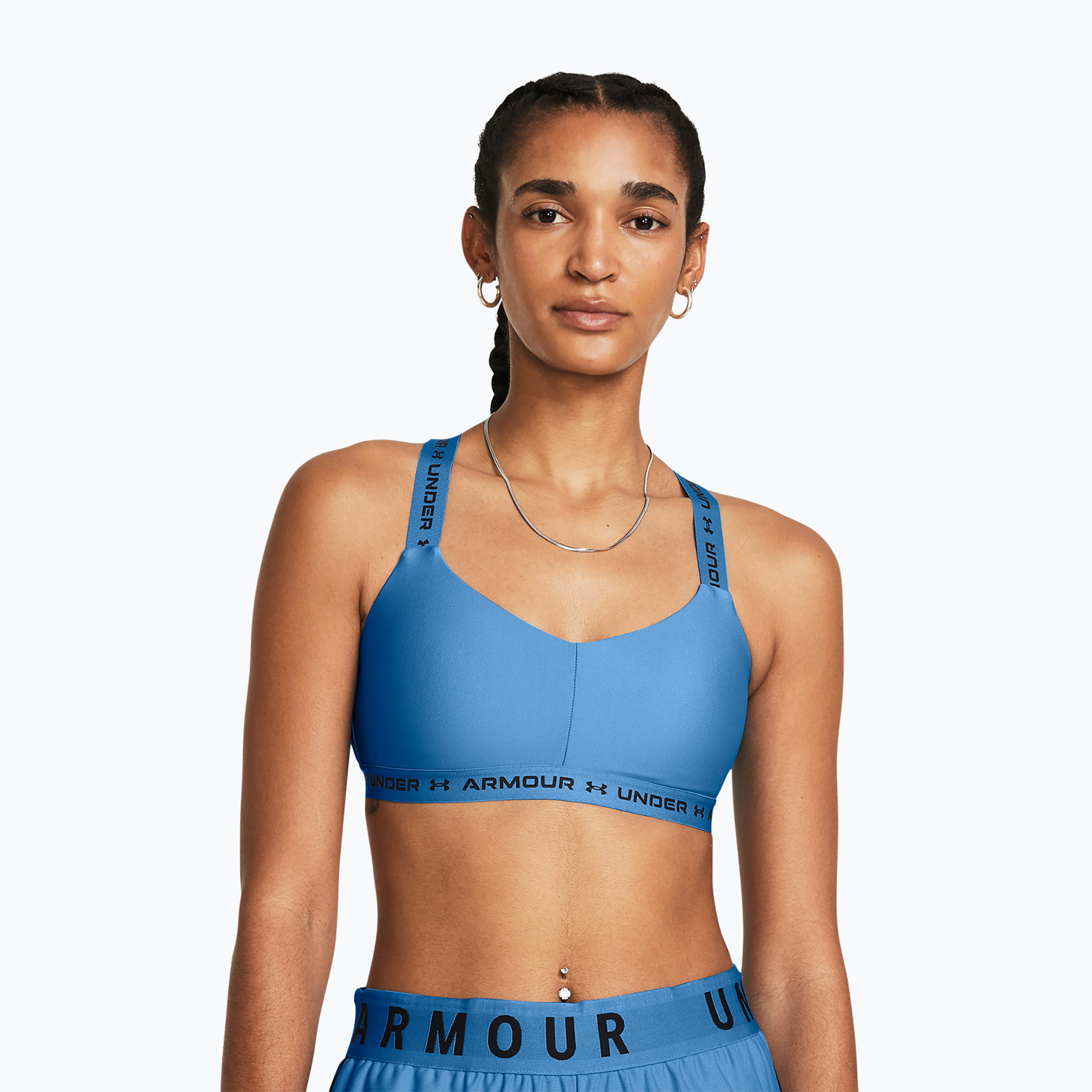 Under Armour Crossback Low fitness bra viral blue/viral blue/black