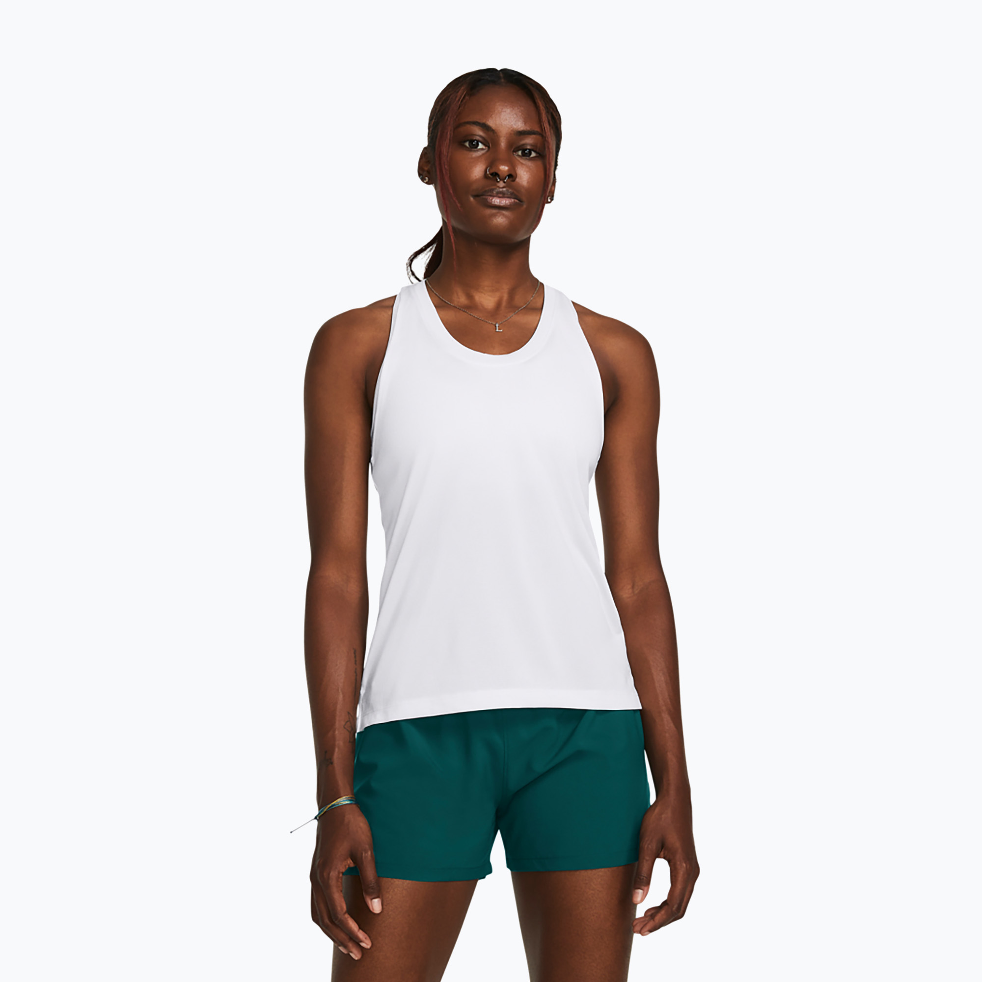 Women's running tank top Under Armour Launch Singlet white/reflective (S)