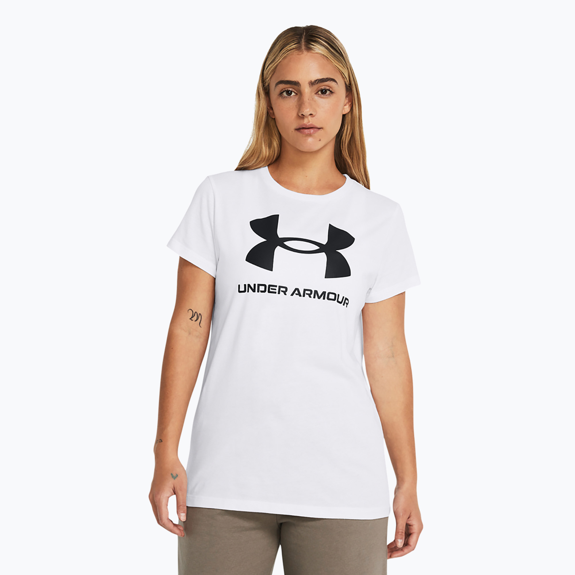 Under Armour Rival Logo women's t-shirt white/black (S)