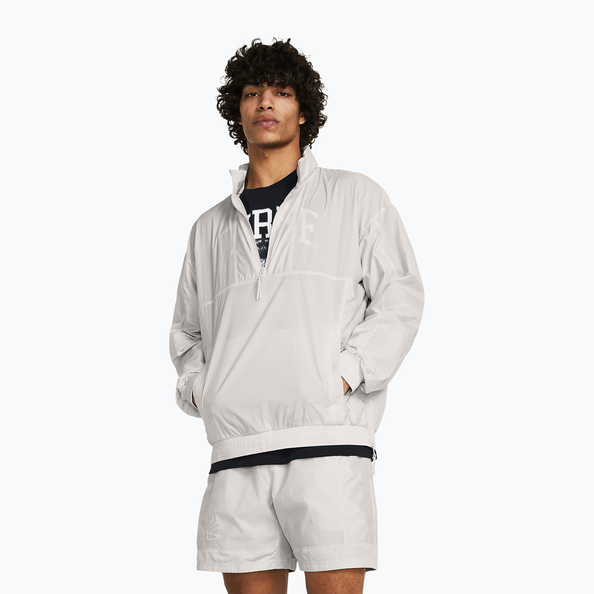 Under Armour Curry Woven white clay/white clay men's basketball jacket (XXL)