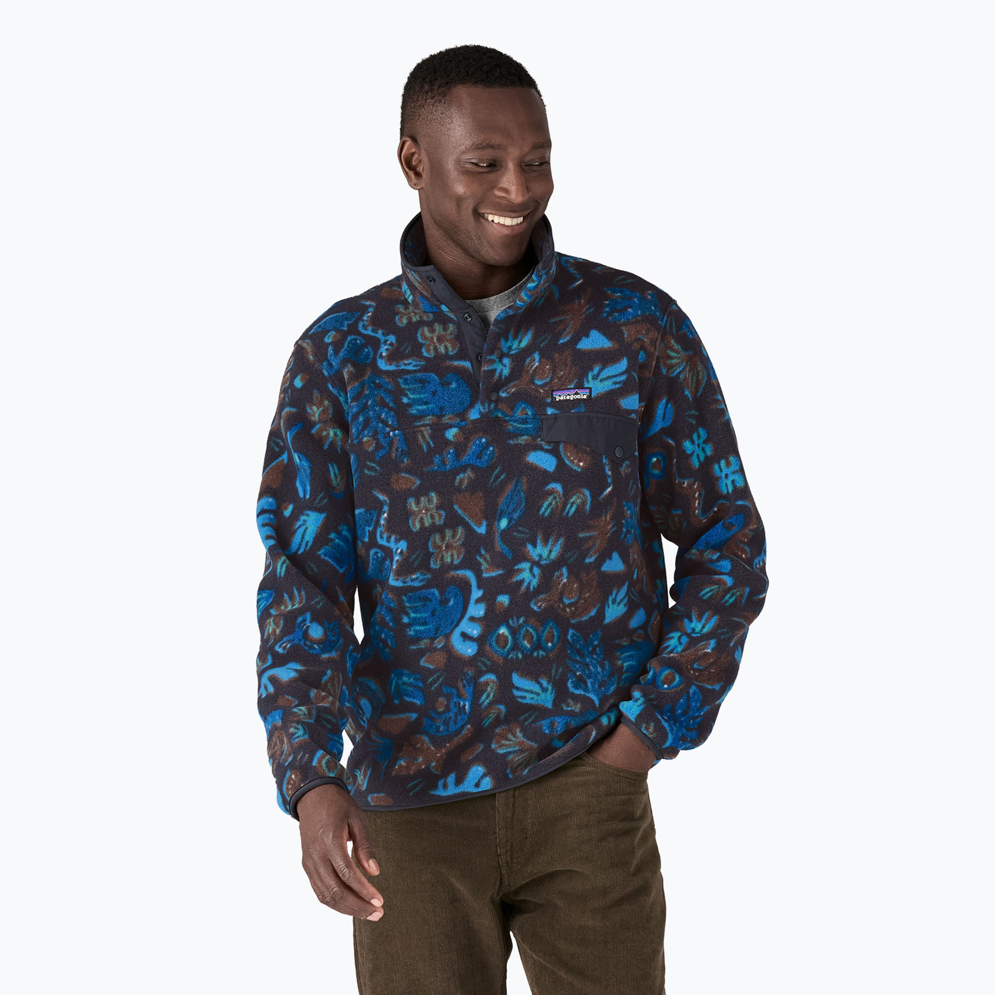 Patagonia men's trekking sweatshirt LW Synch Snap-T P/O across oceans/pitch blue (S)