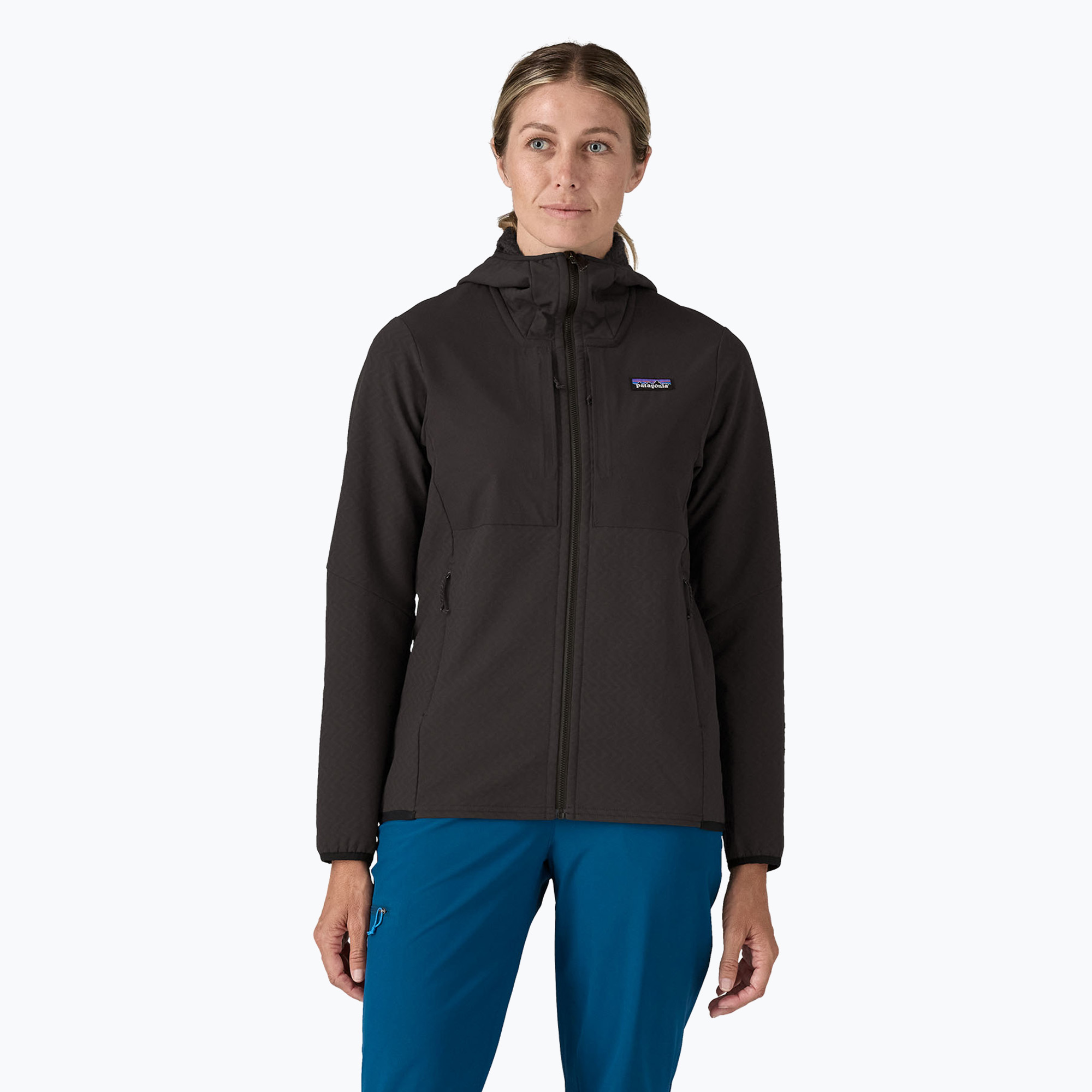 Women's softshell jacket Patagonia R2 CrossStrata Hoody black (XL)