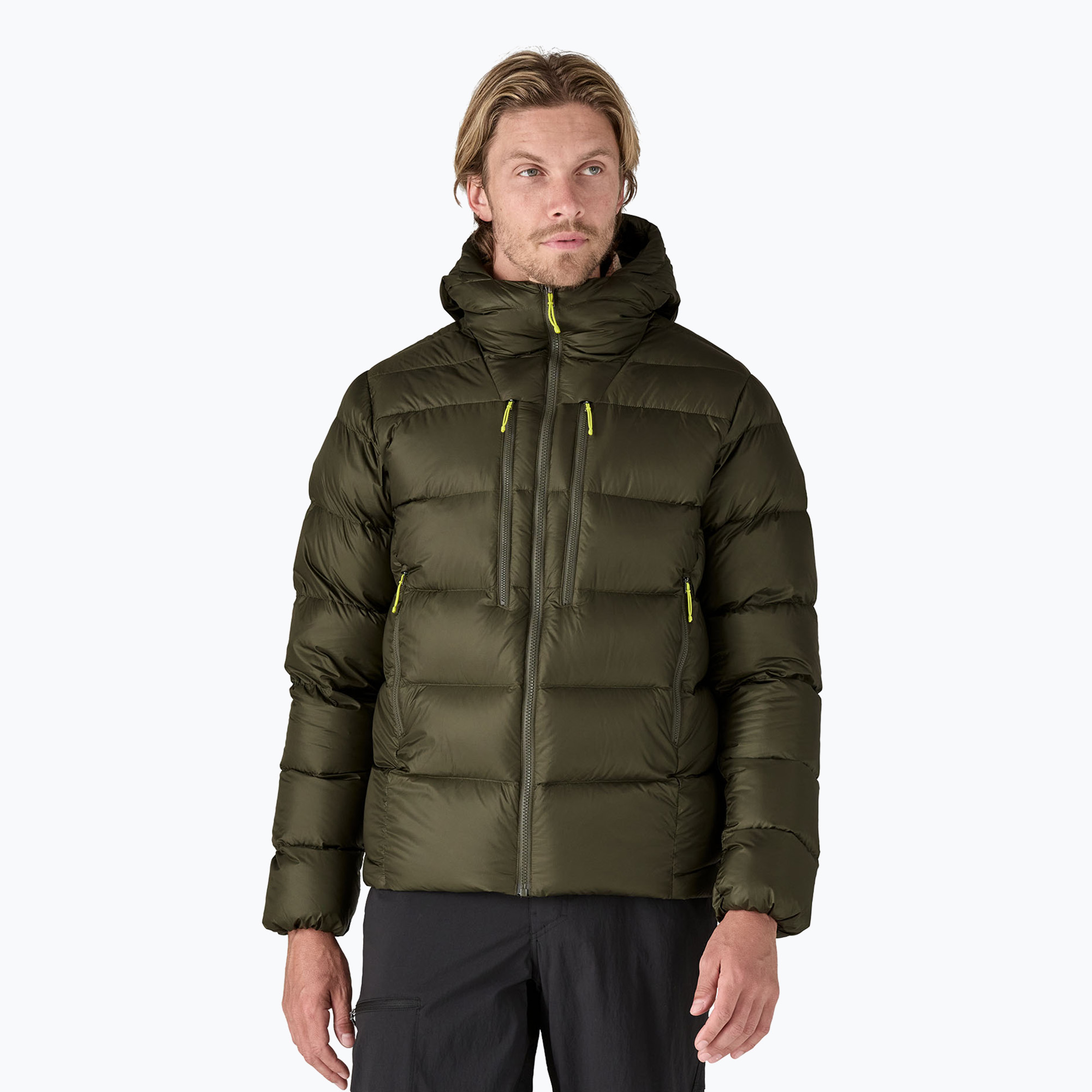 Men's Patagonia Fitz Roy Down Hoody pine needle green jacket (S)