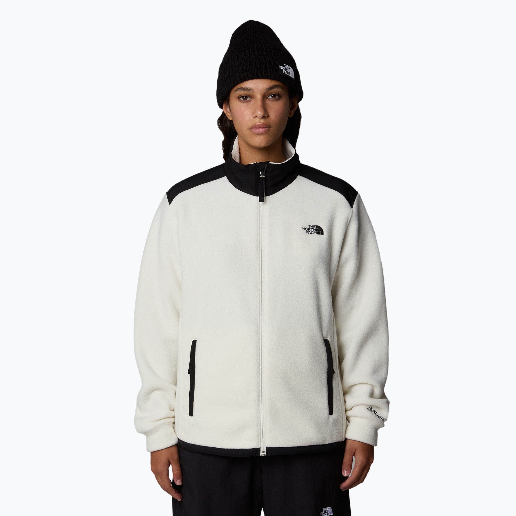 Women's sweatshirt The North Face Alpine Polartec 200 FZ white dune/black (XS)