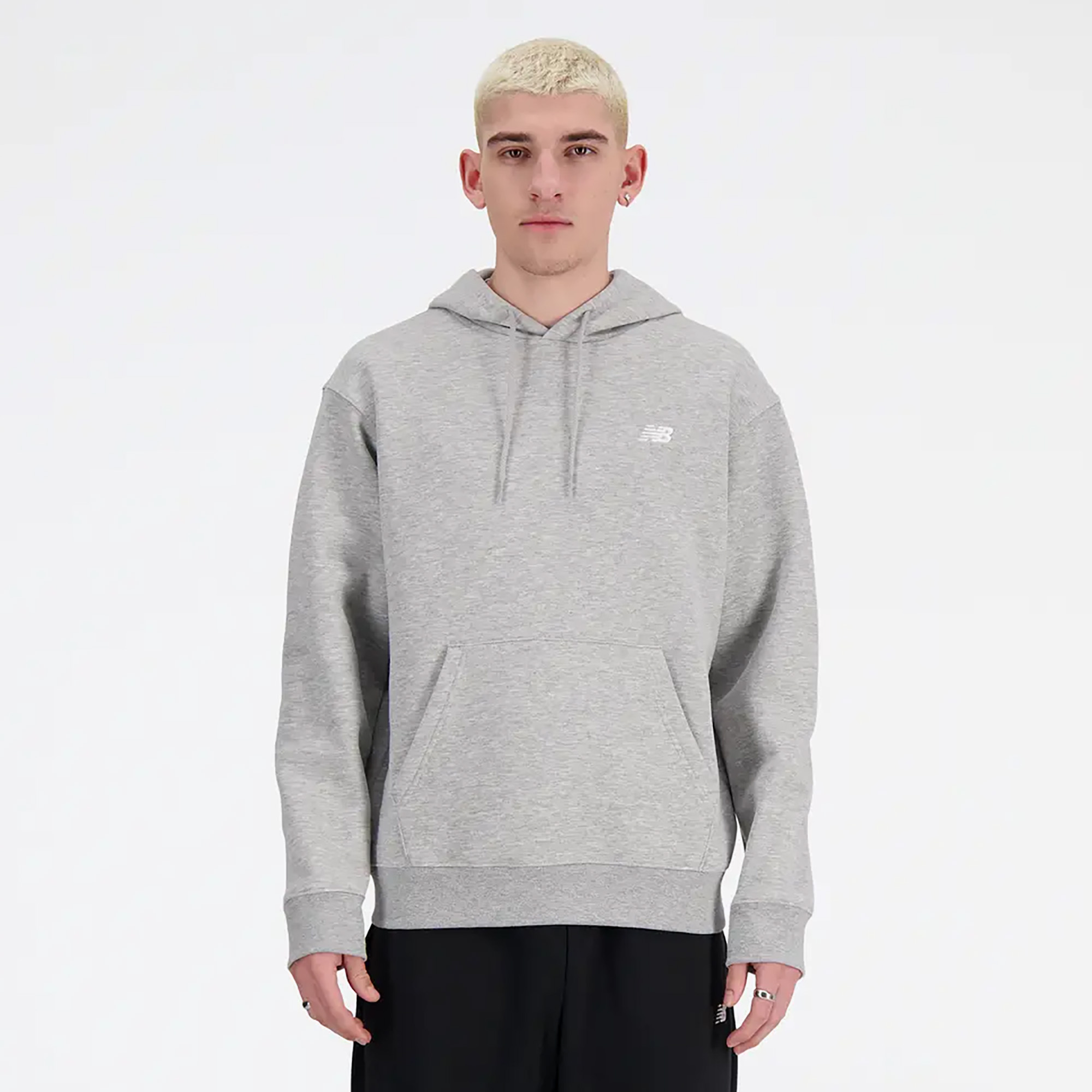 Men's New Balance Small Logo French Terry Hoodie athletic grey (S)