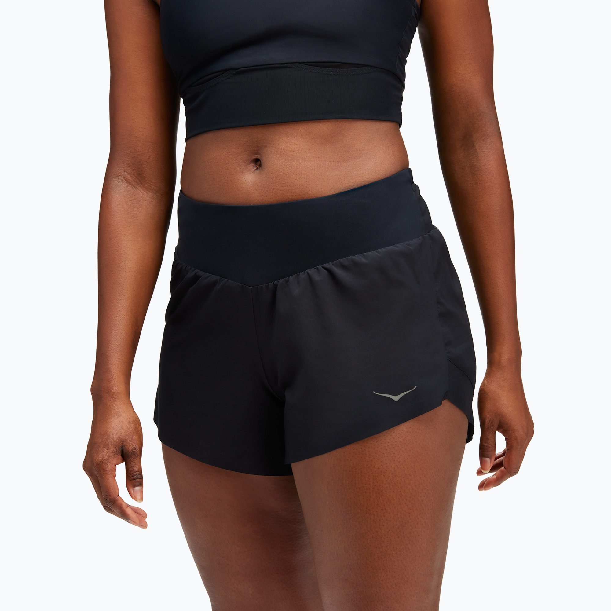 Women's running shorts HOKA Glide 4' black (XL)