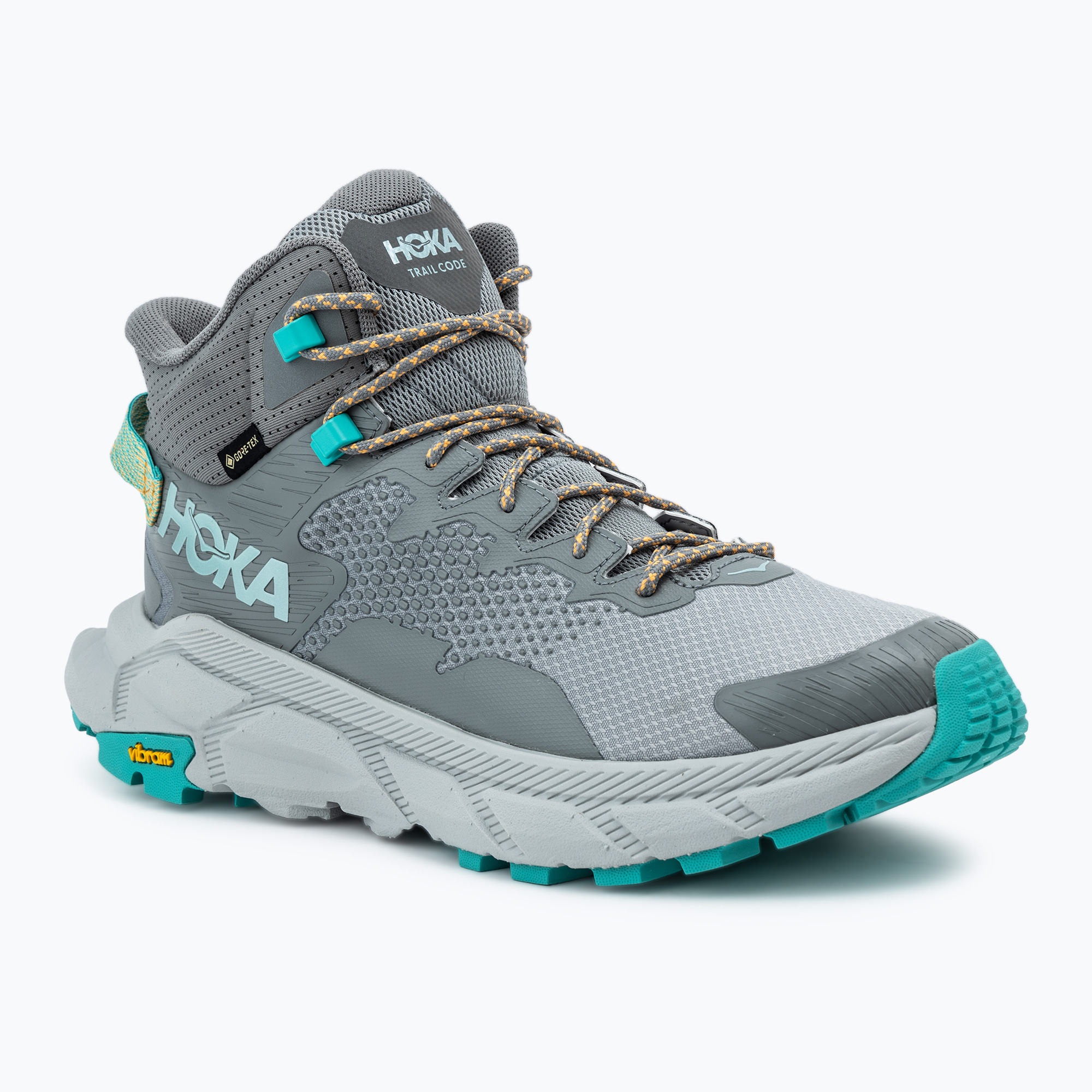 Men's hiking boots HOKA Trail Code GTX galactic grey/electric aqua (40 2/3 EU)