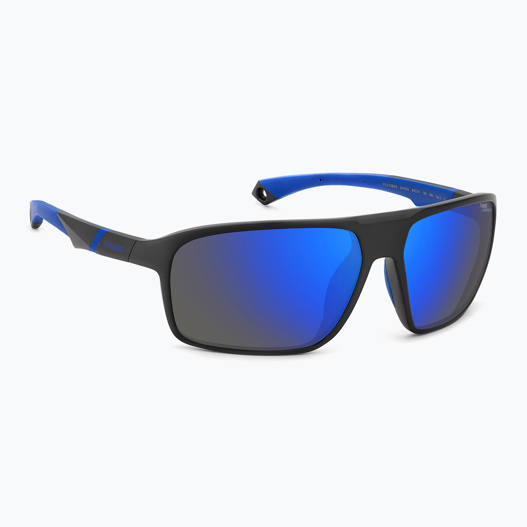 Polaroid PLD 7058/S matte black blue/blue mirror polarized hc men's sunglasses