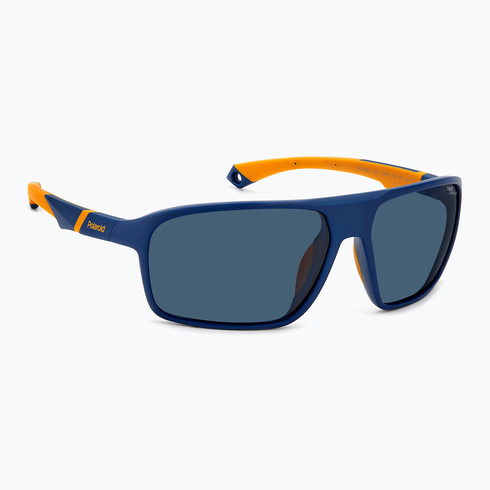 Men's Polaroid PLD 7058/S matte blue/blue polarised high contrast sunglasses