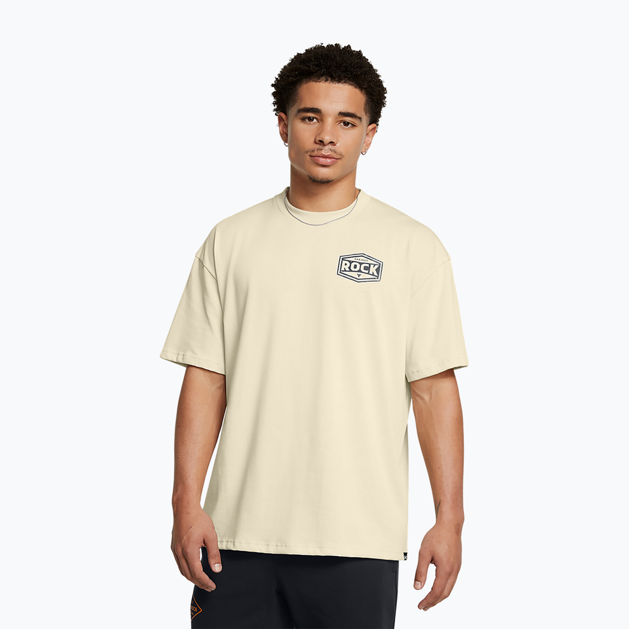 Under Armour Project Rock Heavyweight Tools Of The Trade silt/golden yellow/black men's t-shirt (S)