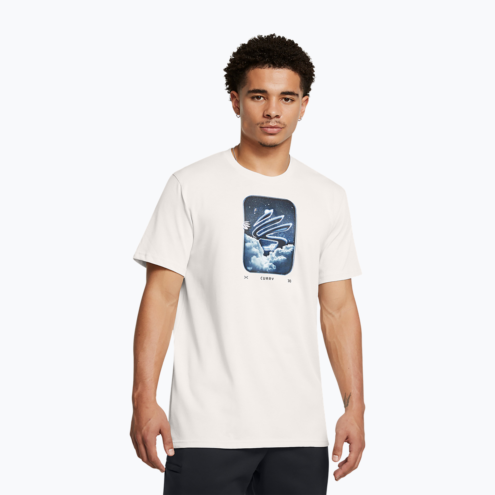Men's Under Armour Curry Hvyweight T-shirt Trend white clay/black (M)