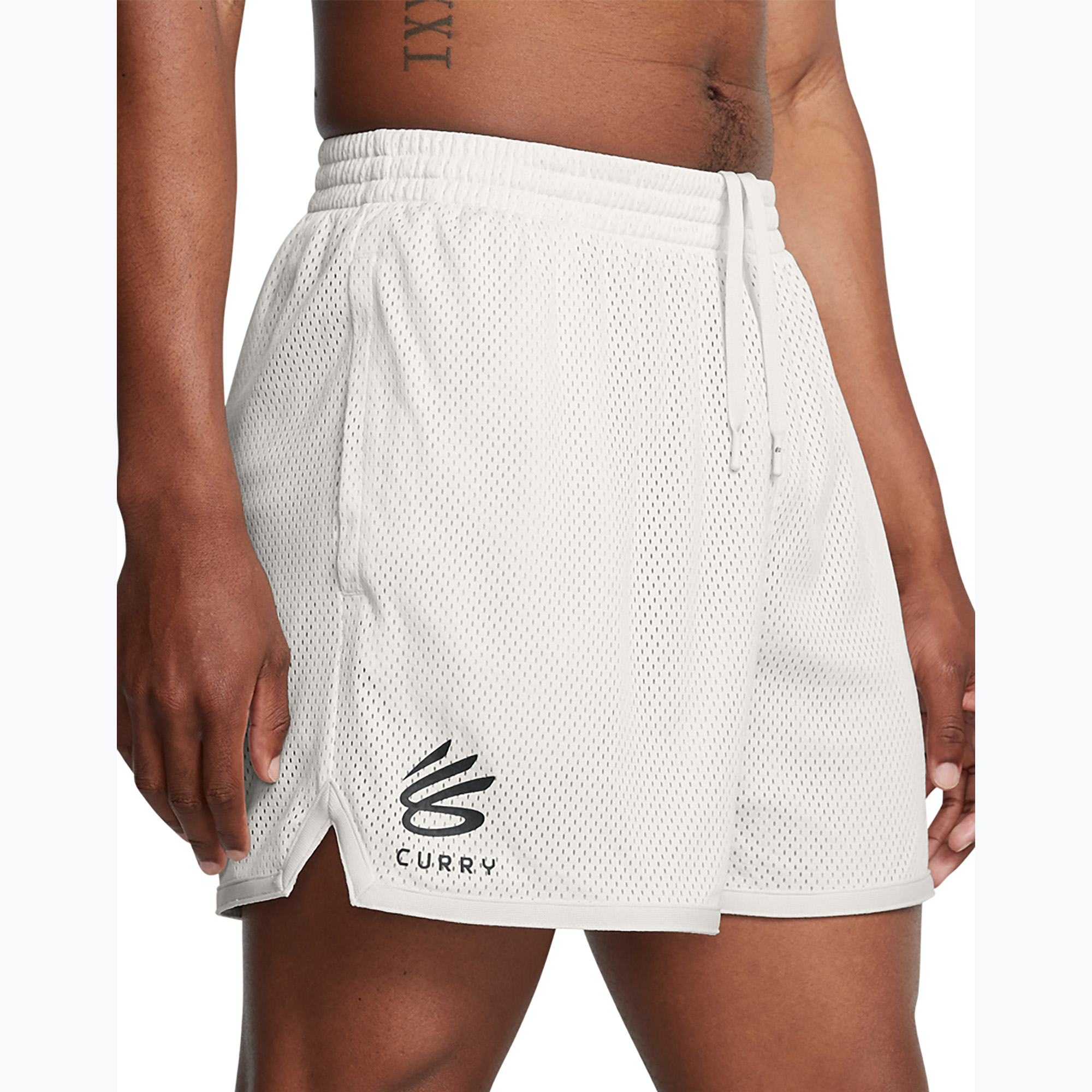 Under Armour men's basketball shorts Curry Splash Short white clay/black (XXL)
