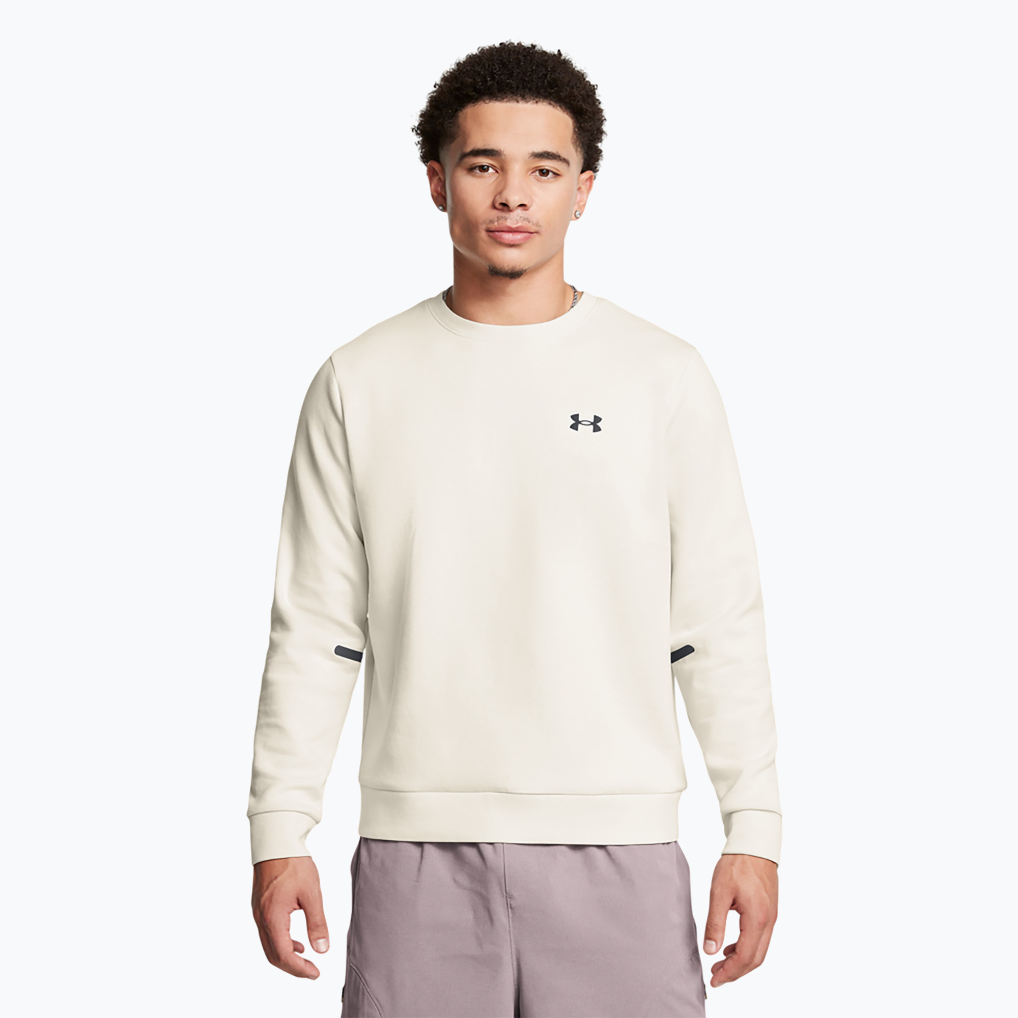Men's Under Armour Unstoppable Fleece Crew sweatshirt summit white/black