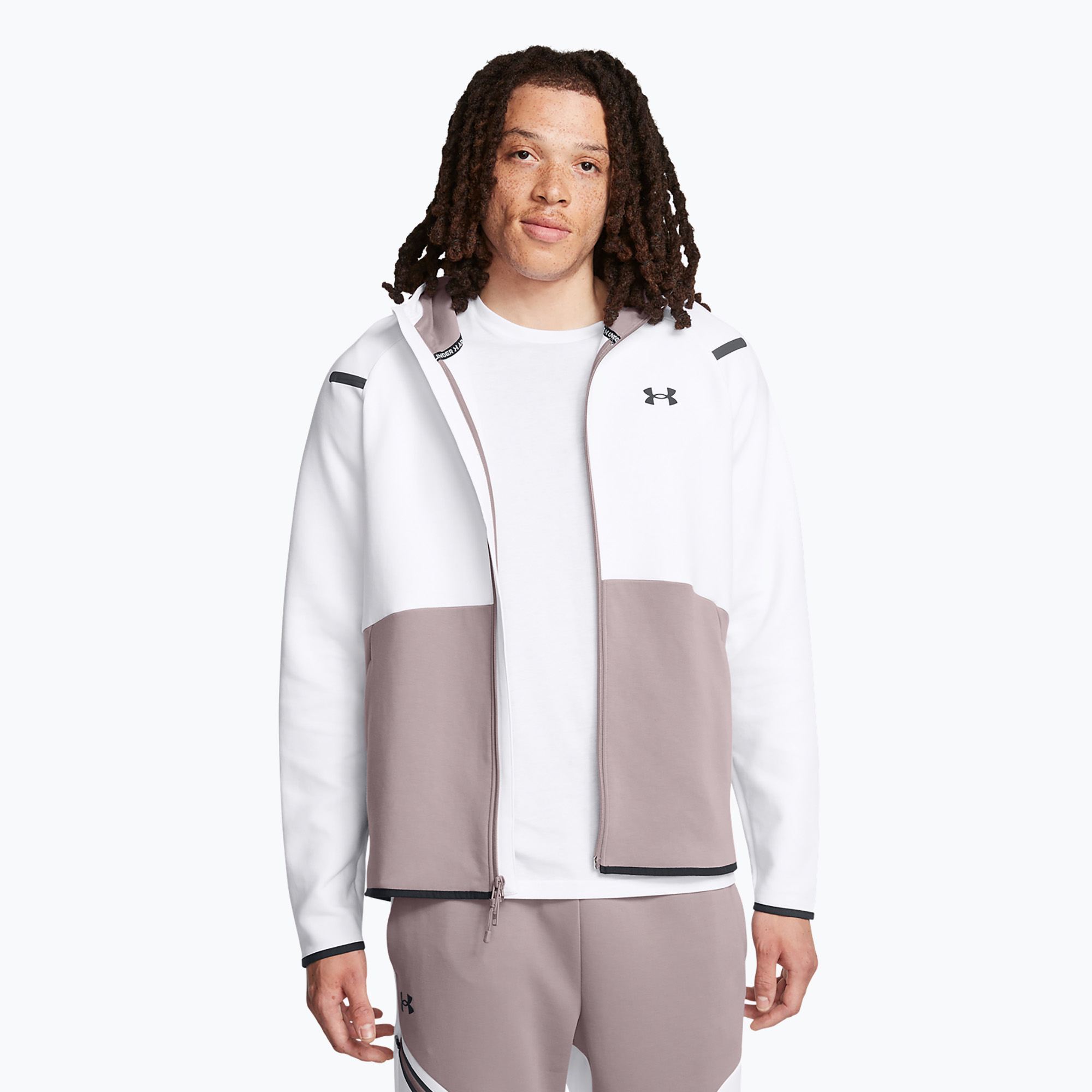 Men's Under Armour Unstoppable Fleece Full Zip HD tetra gray/white/black sweatshirt