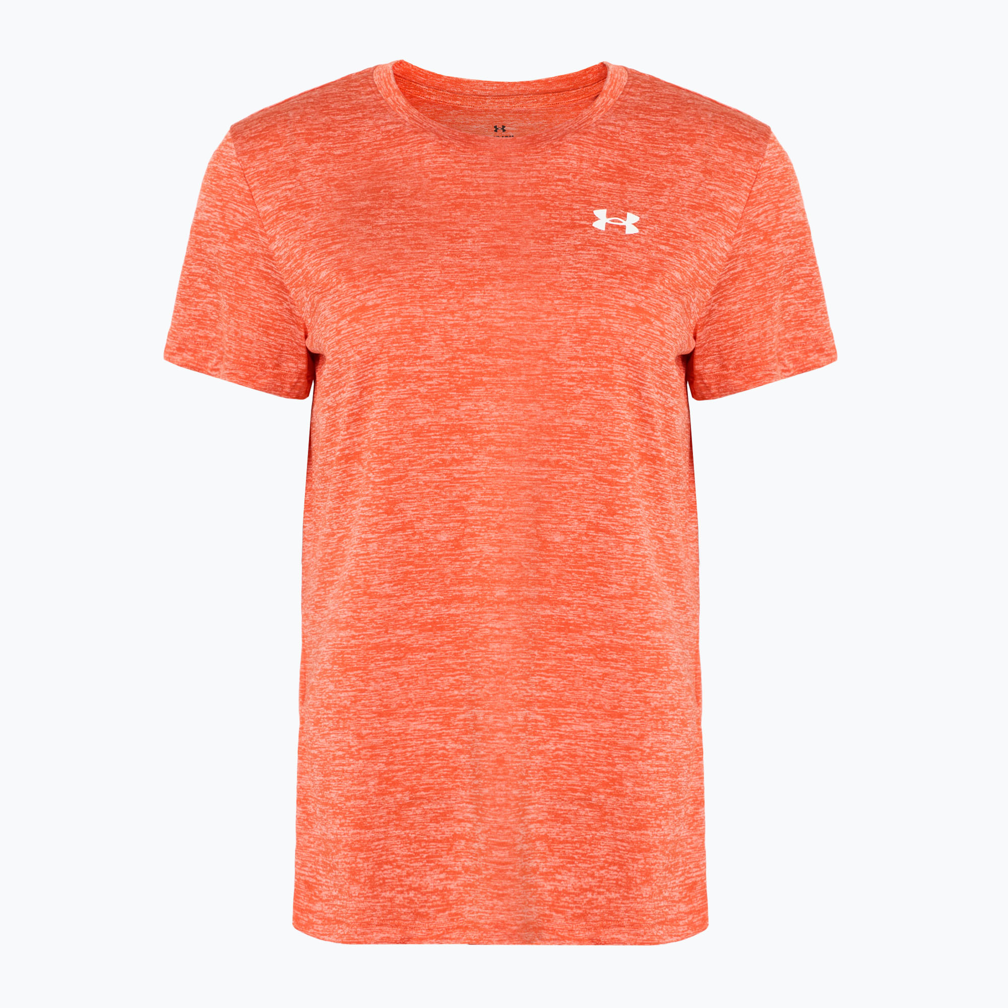 Women's training T-shirt Under Armour Tech C-Twist fire/white (L)