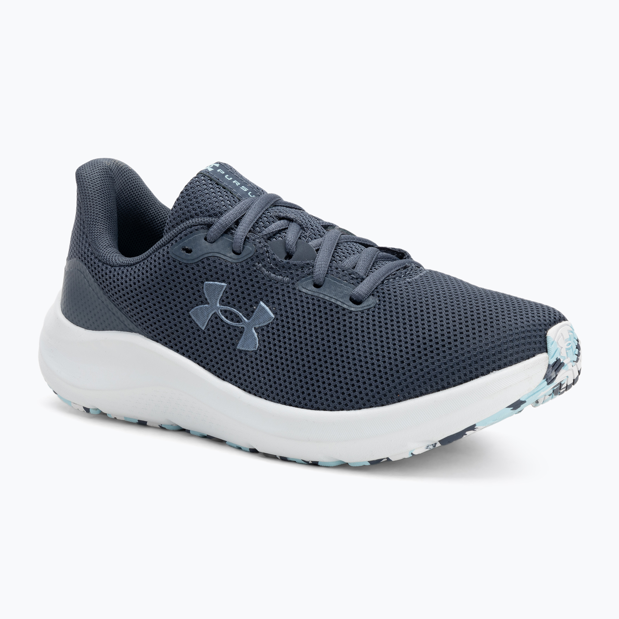 Women's running shoes Under Armour Charged Pursuit 4 downpour gray/downpour gray/metallic gravel (38.5 EU)
