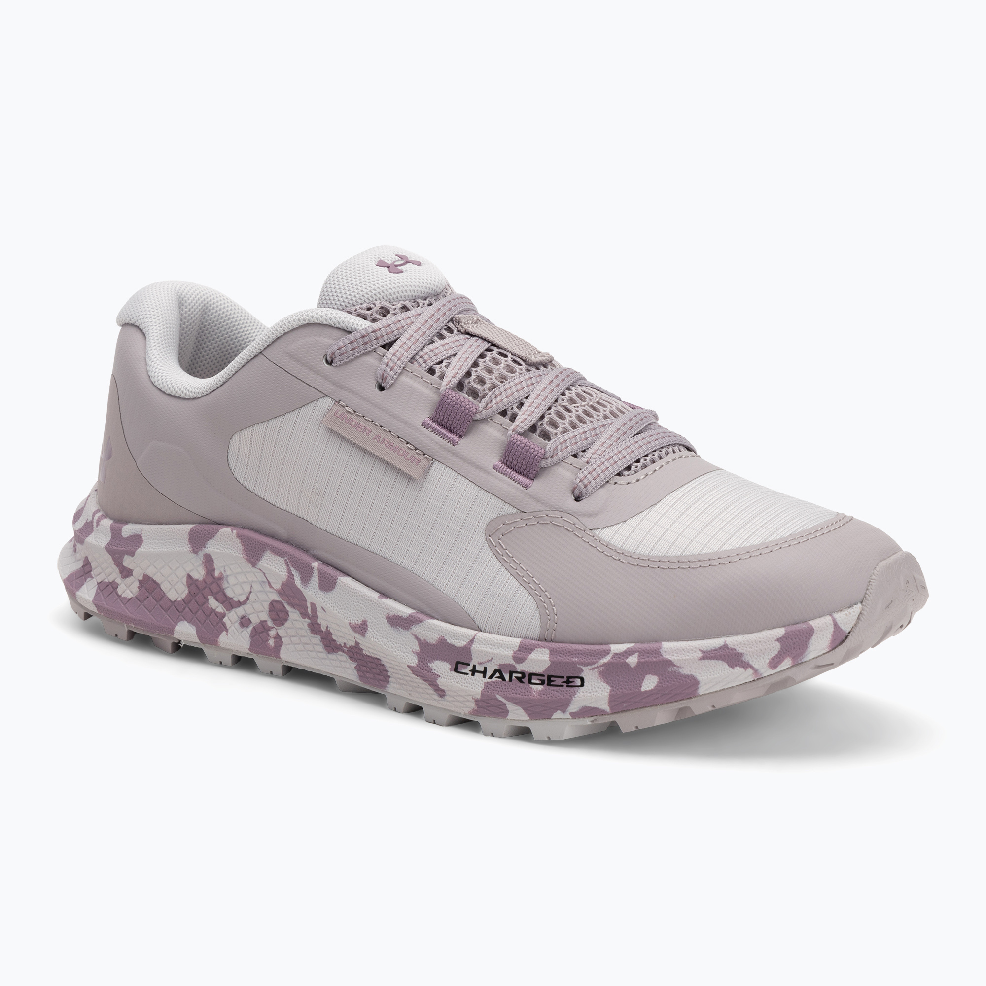 Women's running shoes Under Armour Charged Bandit Trail 3 gray matter/gray dawn/purple prime (38 EU)