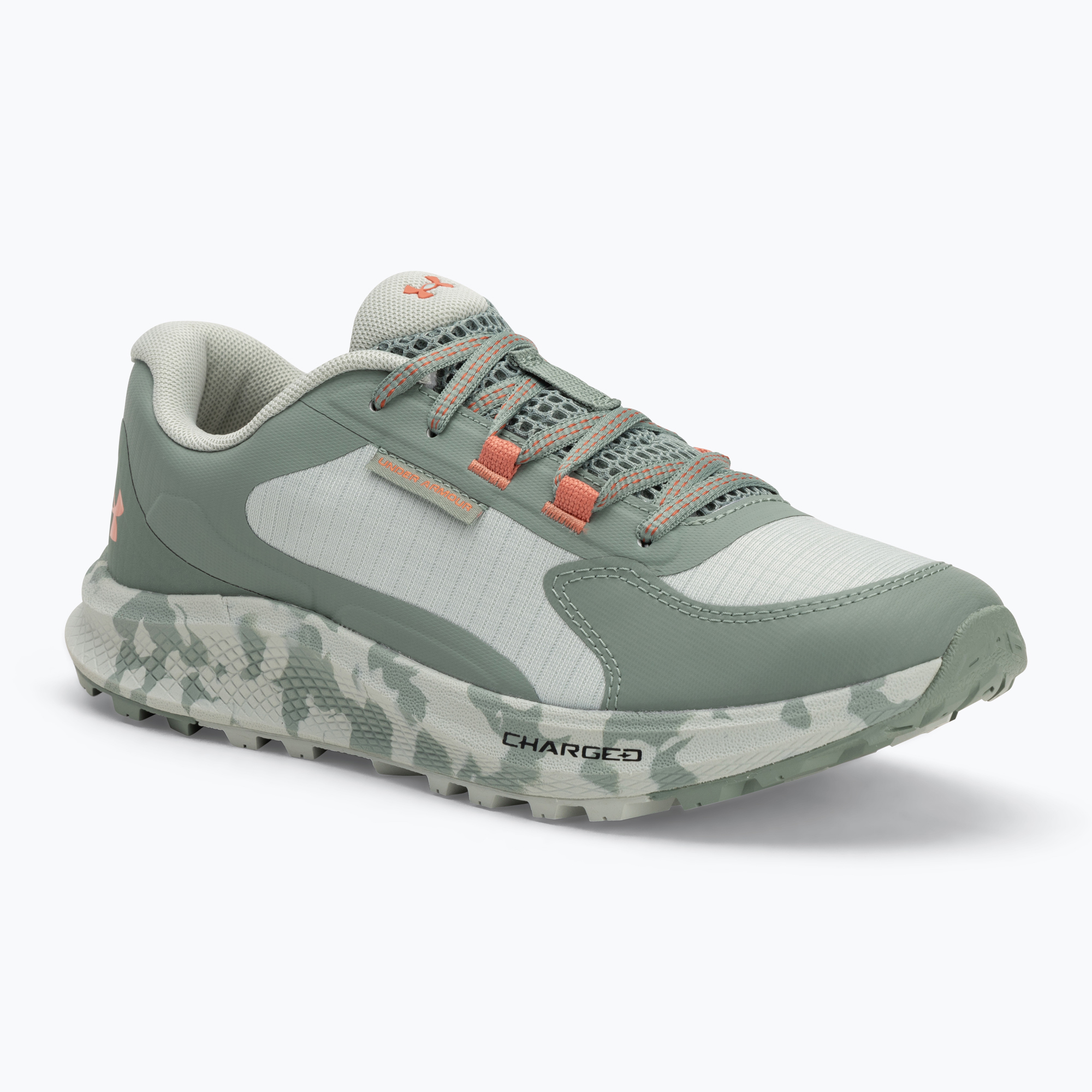 Women's running shoes Under Armour Charged Bandit Trail 3 hydro green/silica green/blush orange (39 EU)