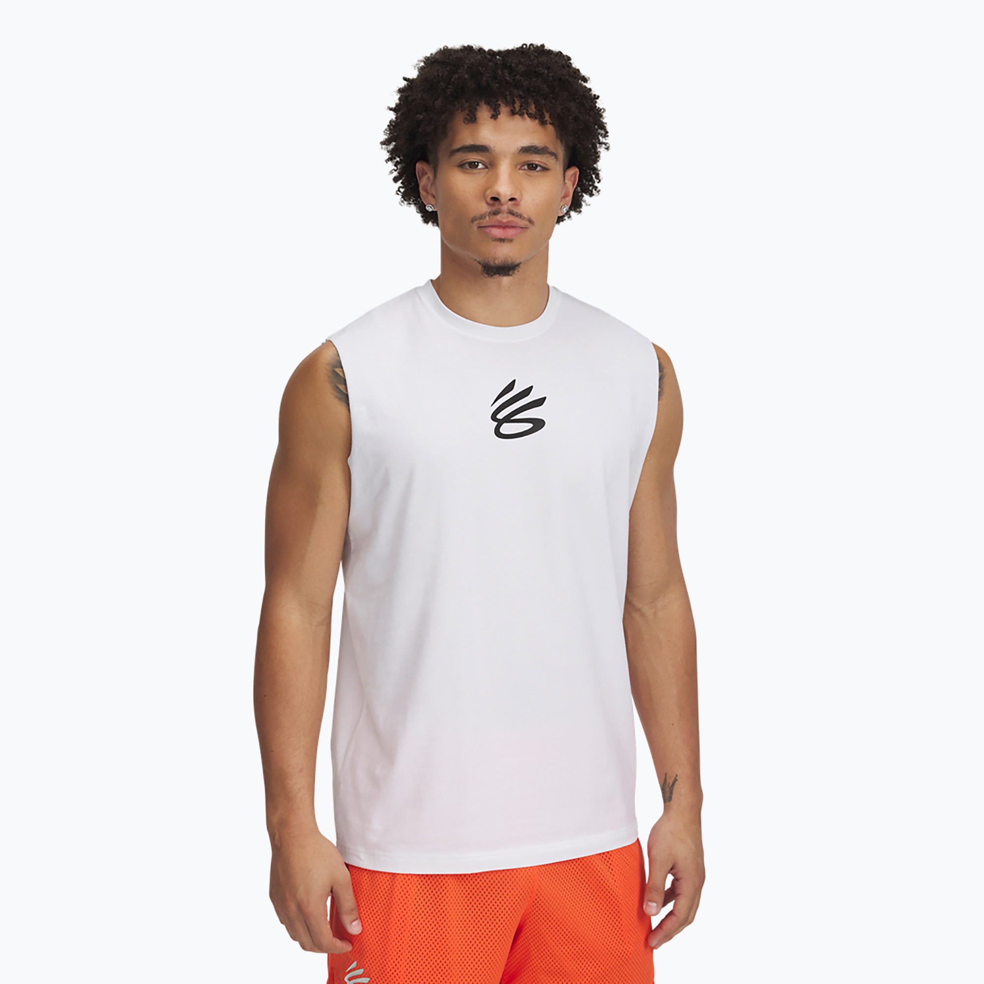 Men's basketball T-shirt Under Armour Curry Tee white/black (L)