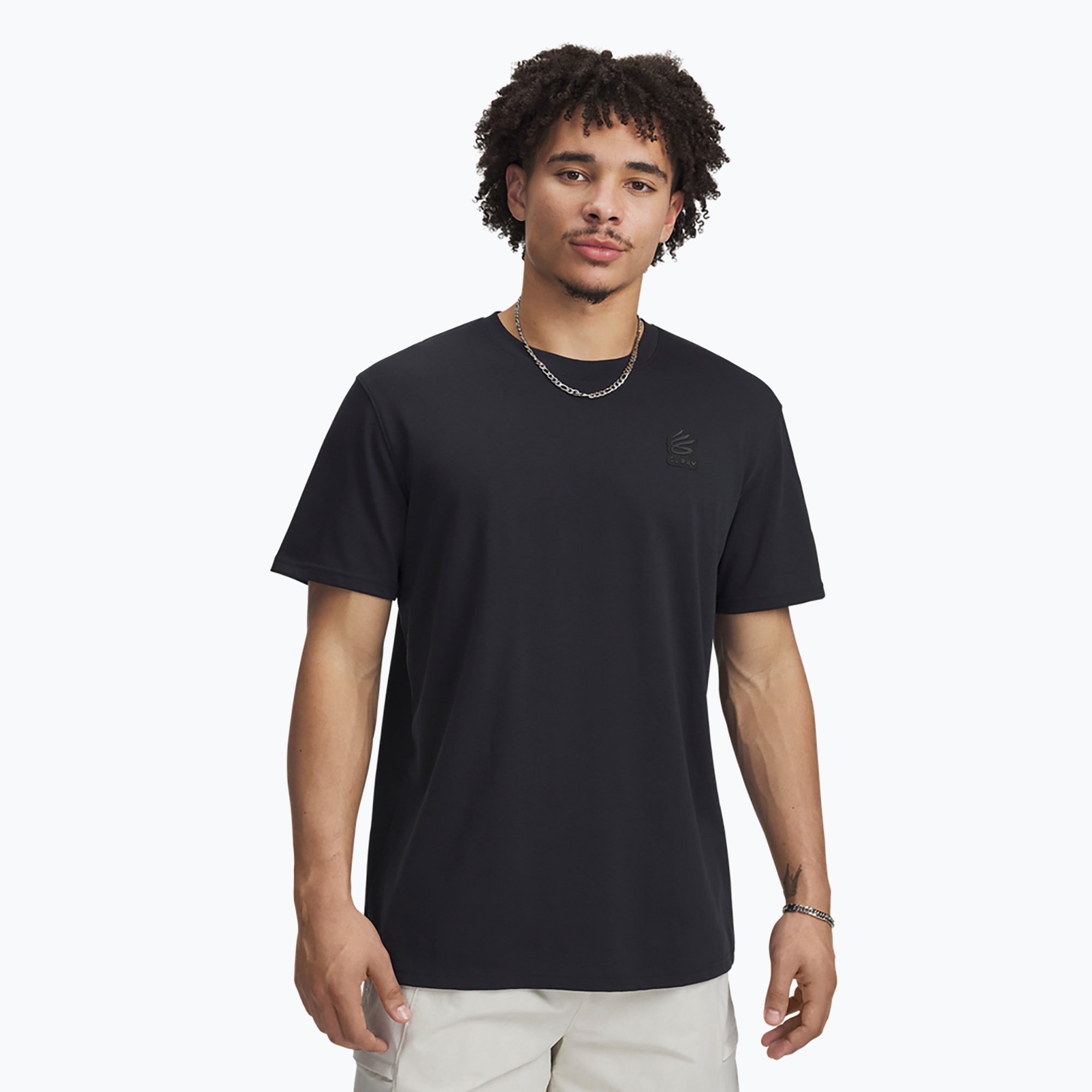 Men's basketball T-shirt Under Armour Curry Heavyweight Trend Tee black/black