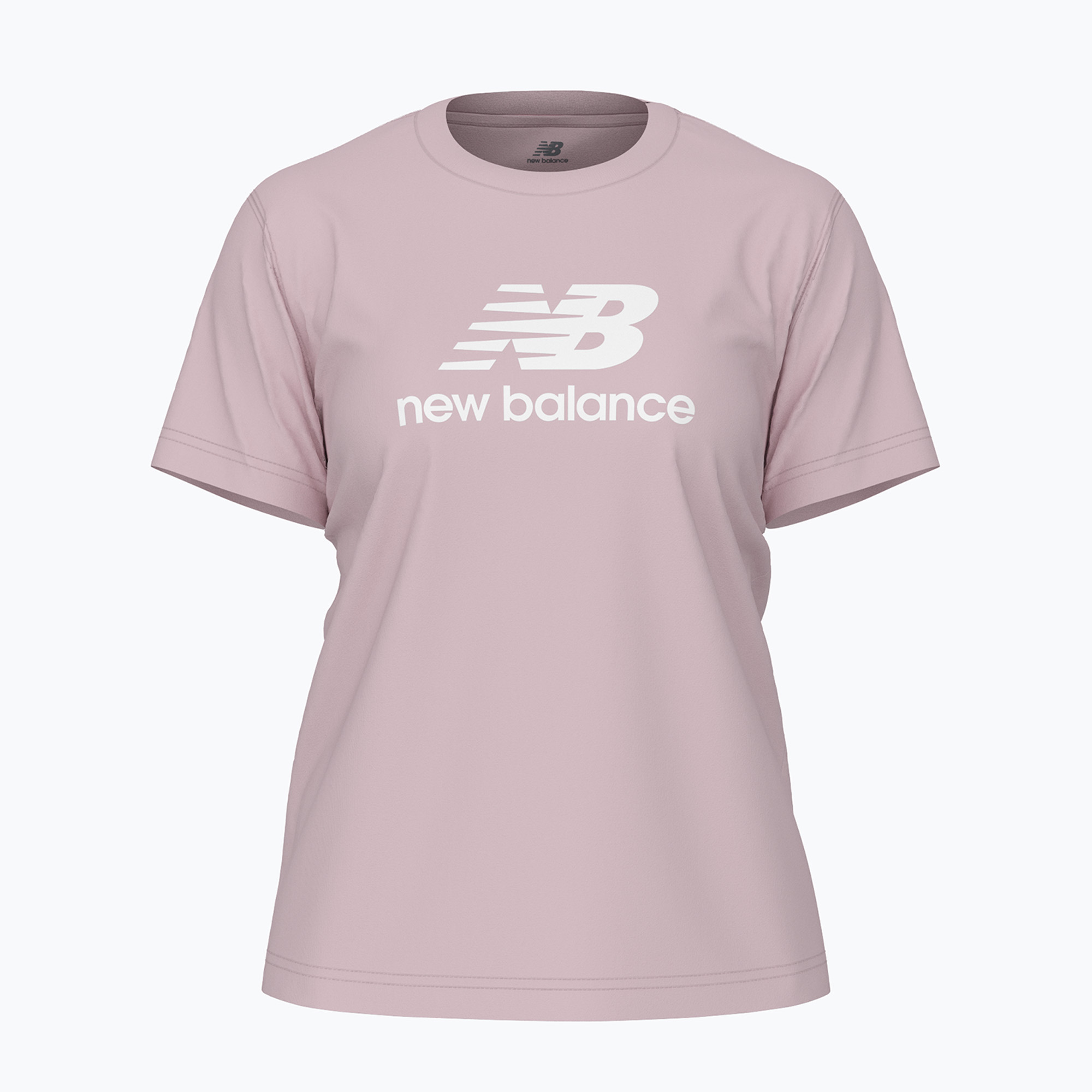 Women's New Balance Jersey Stacked Logo T-Shirt rosesugar (XL)