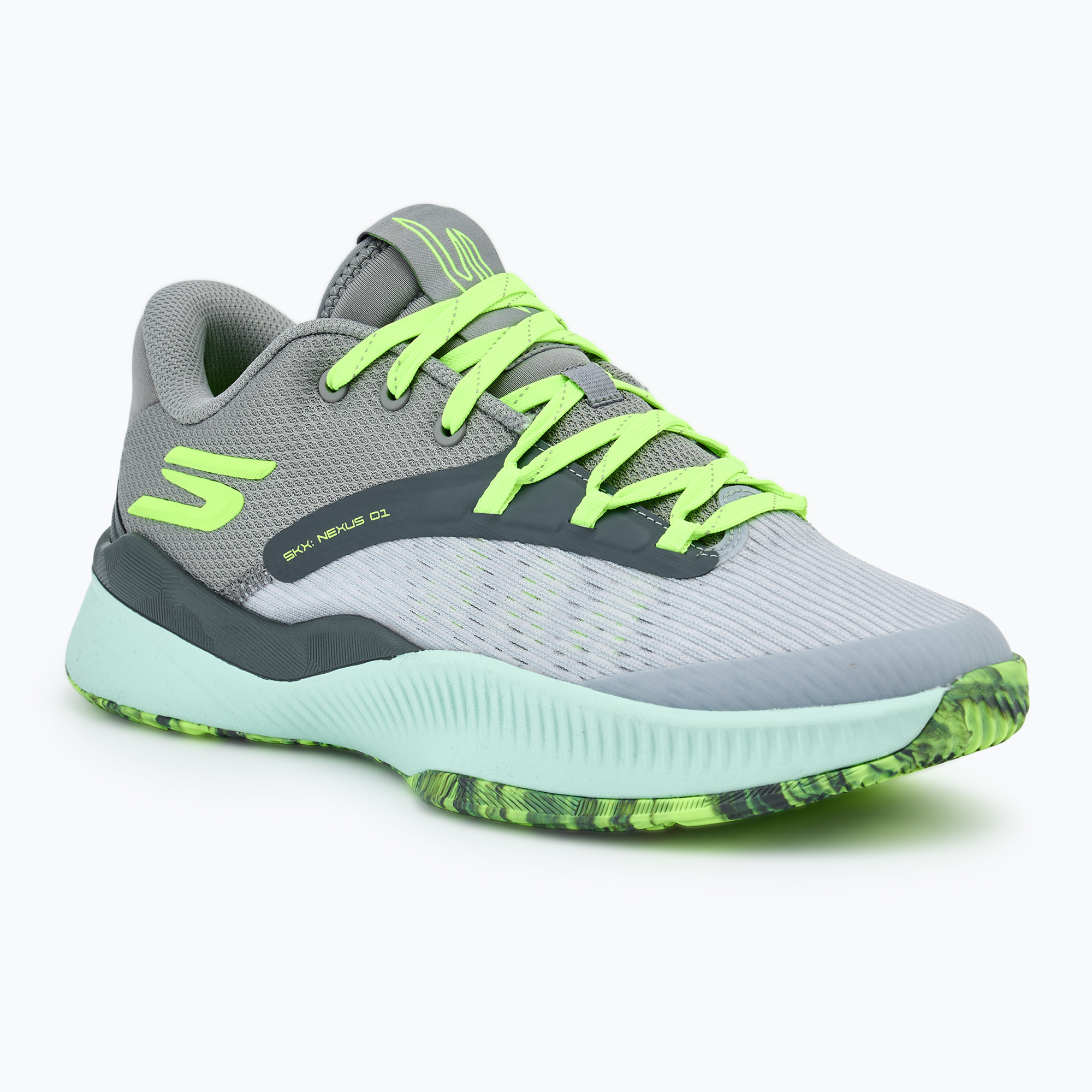 SKECHERS SKX Nexus men's basketball shoes charcoal/green (43 EU)