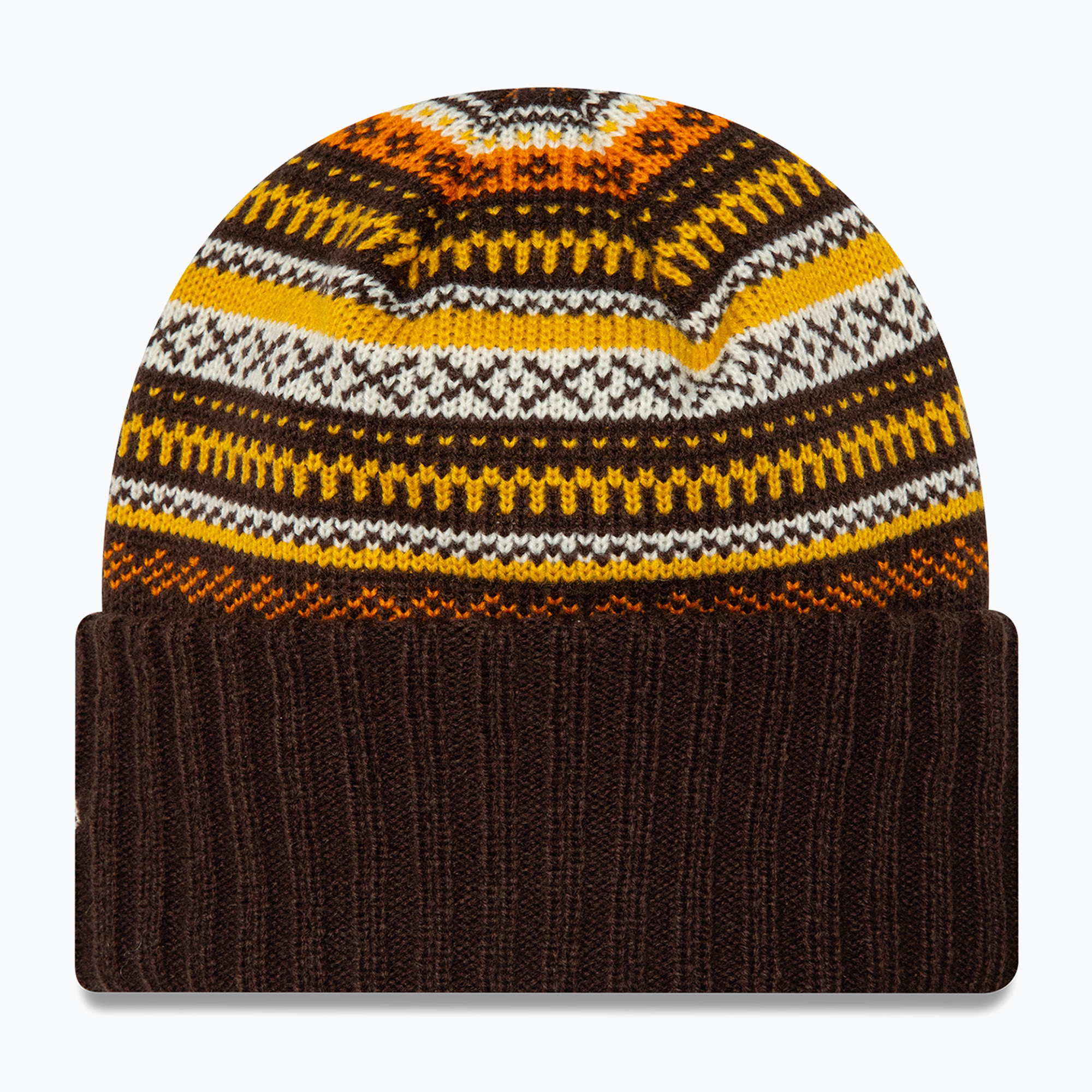 Women's winter beanie New Era Rail Isle Cuff Knit Beanie dark brown