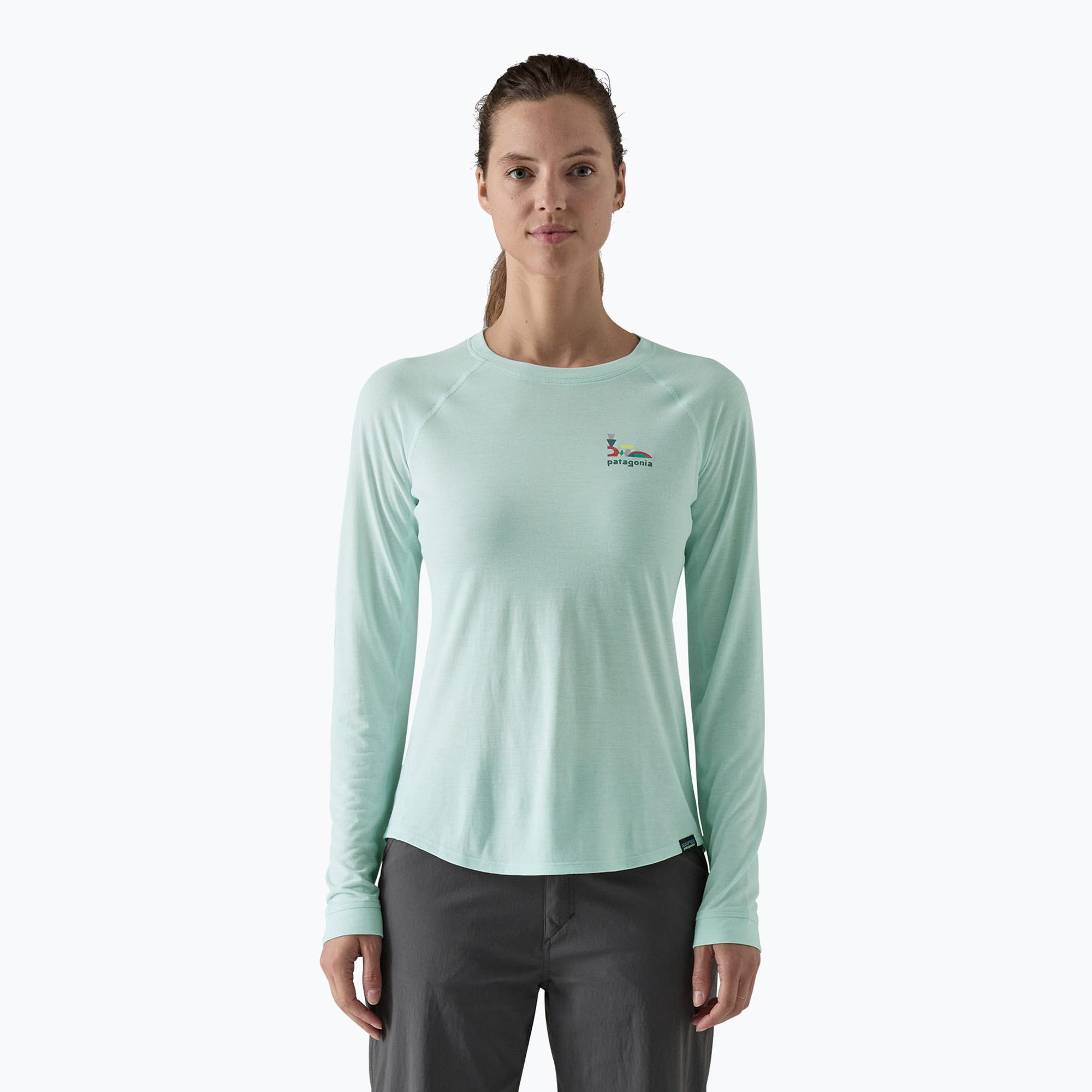 Women's Patagonia Capilene Cool Trail Longsleeve Graphic lose it/wispy green (L)
