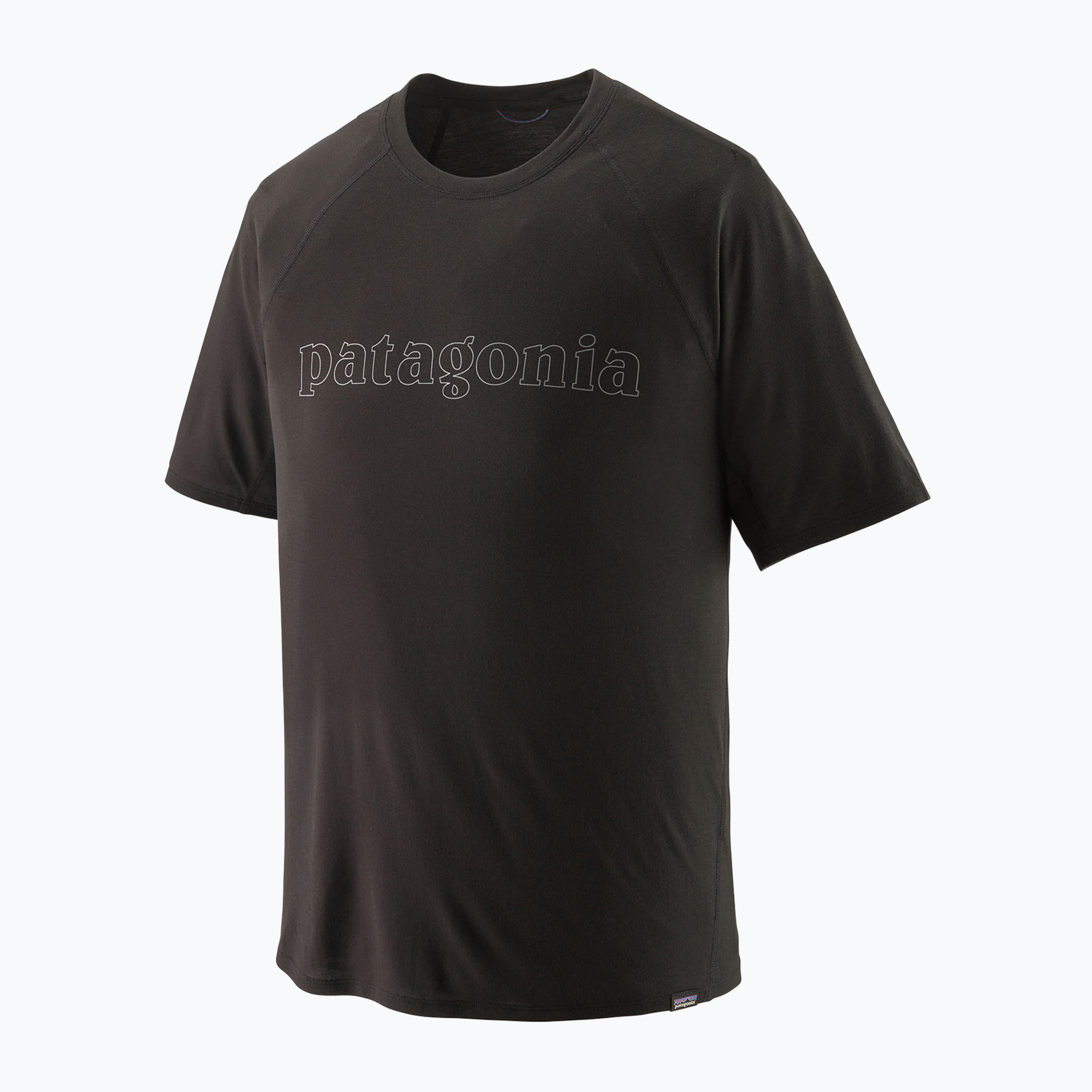 Men's Patagonia Capilene Cool Trail T-shirt Graphic outline text logo/black (XL)
