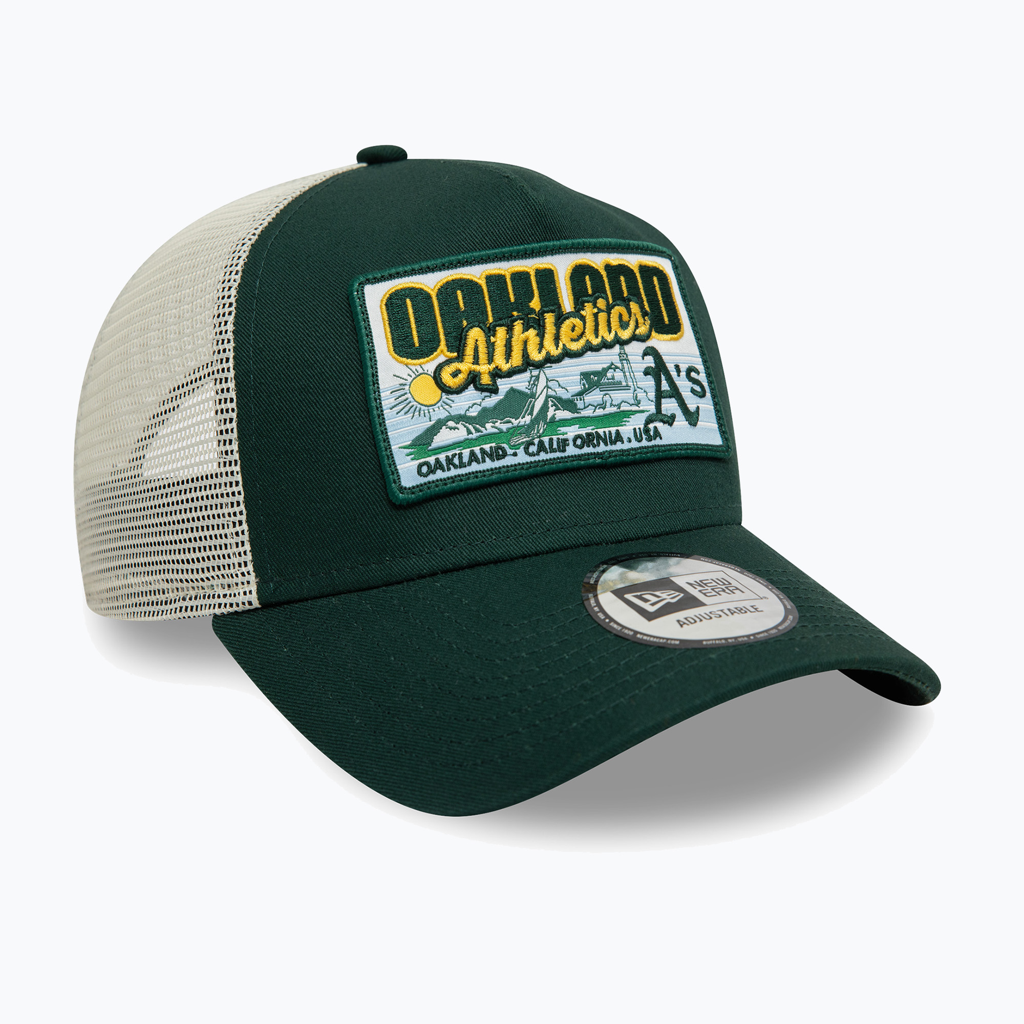 New Era MLB Patch Trucker Oakland Athletics dark green baseball cap