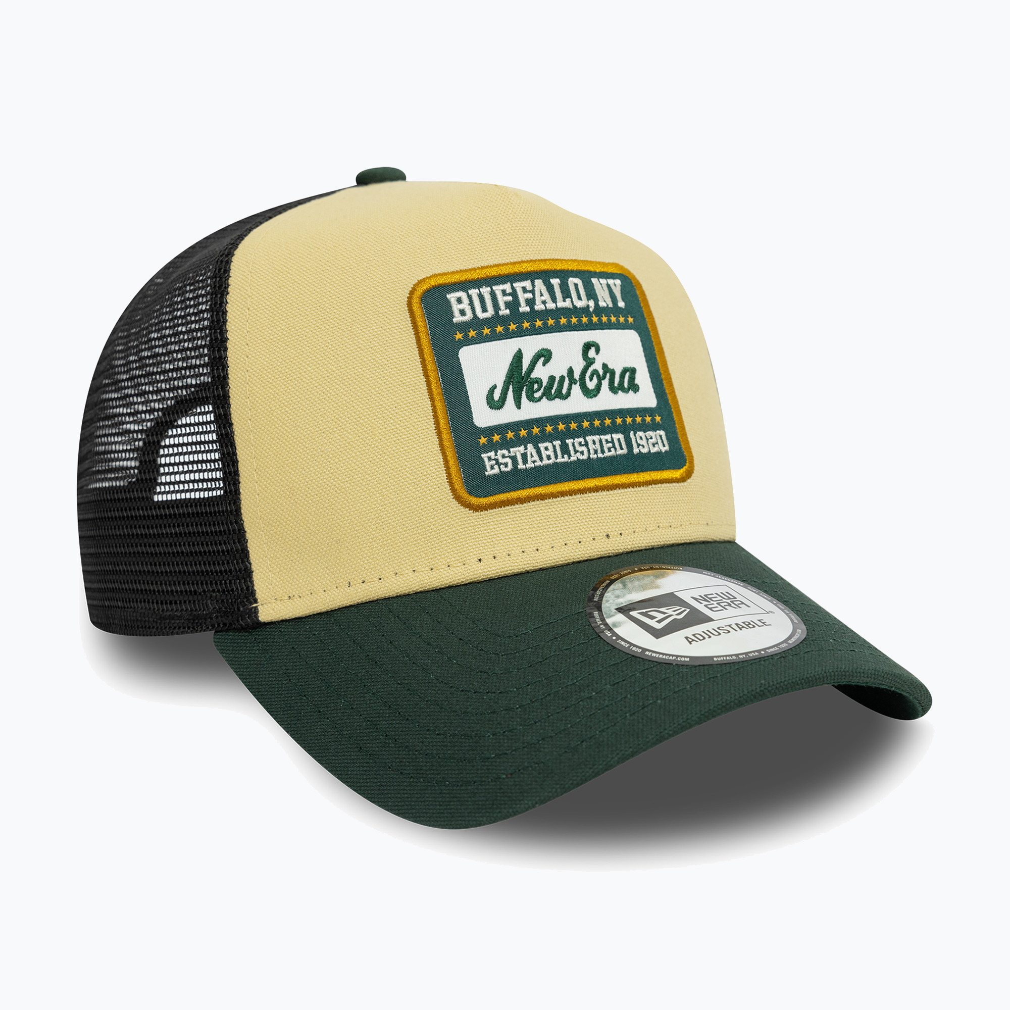 New Era NE Patch Canvas Trucker cap light beige