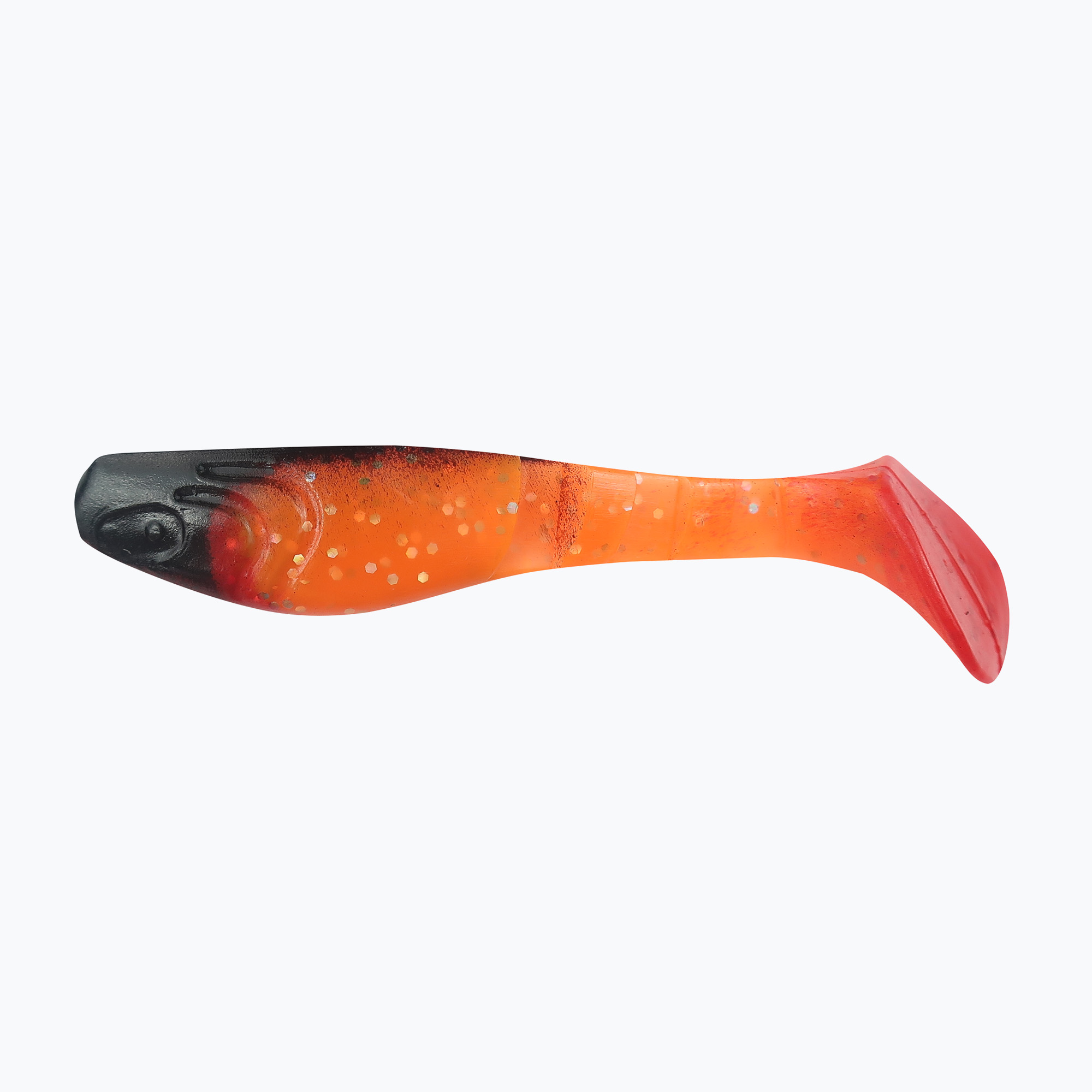 Relax Hoof 3 Red Tail rubber lure 4 pcs black transparent orange-hologram glitter BLS3-S122R-B (3 / 7.6 cm)