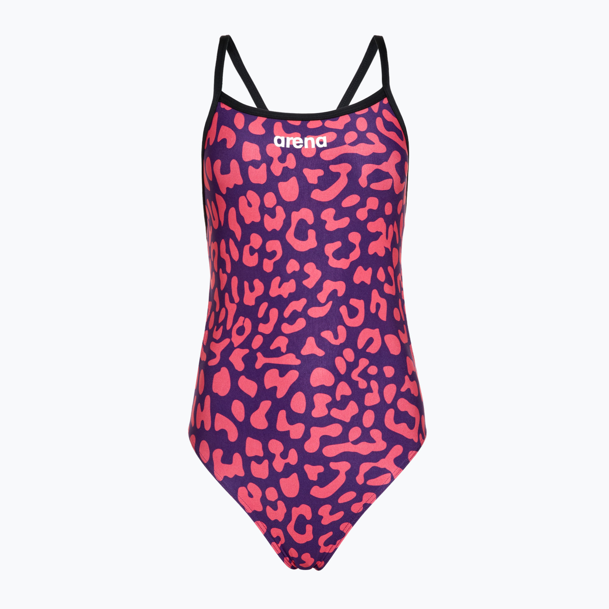 Women's one-piece swimsuit arena Printed Challenge Back fuchsia multi / black (30 FR)