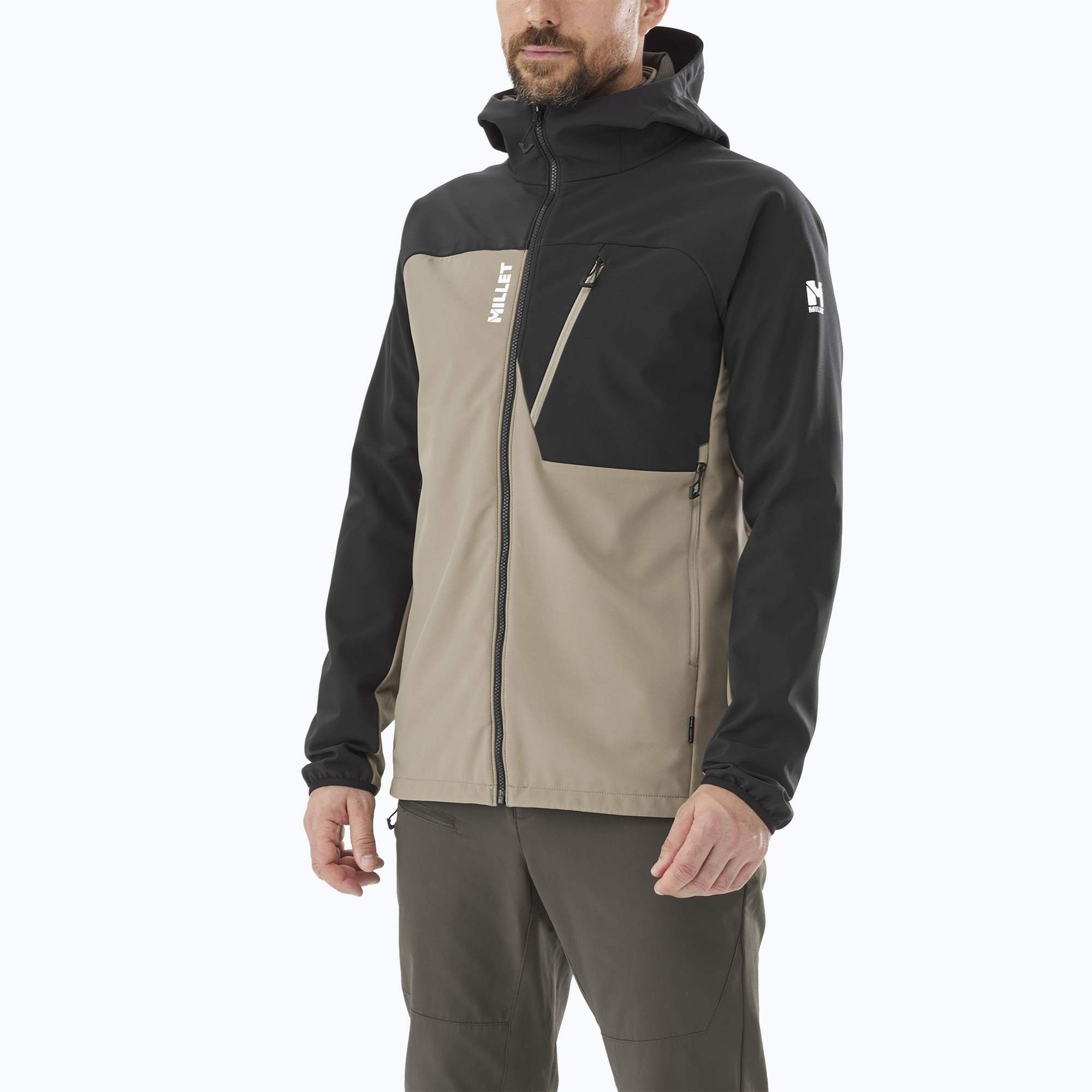Men's softshell jacket Millet Magma Shield Hoodie dorite/ black (S)