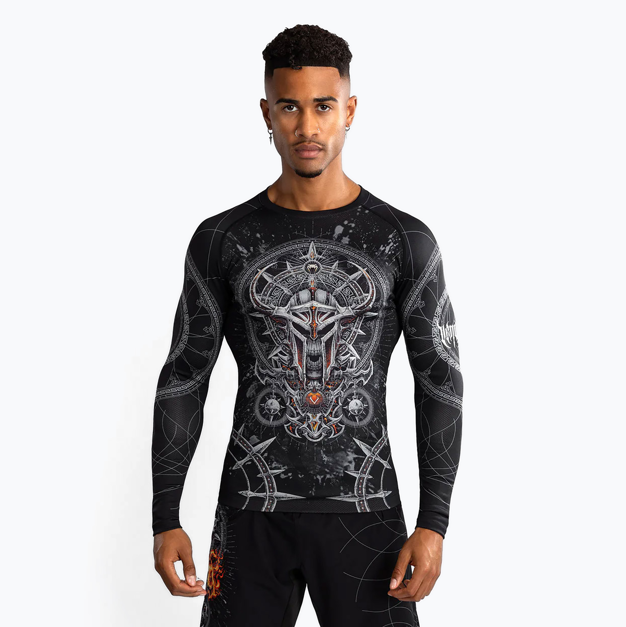 Venum Gladiator 5.0 Men's Long Sleeve Rashguard black/silver (M)