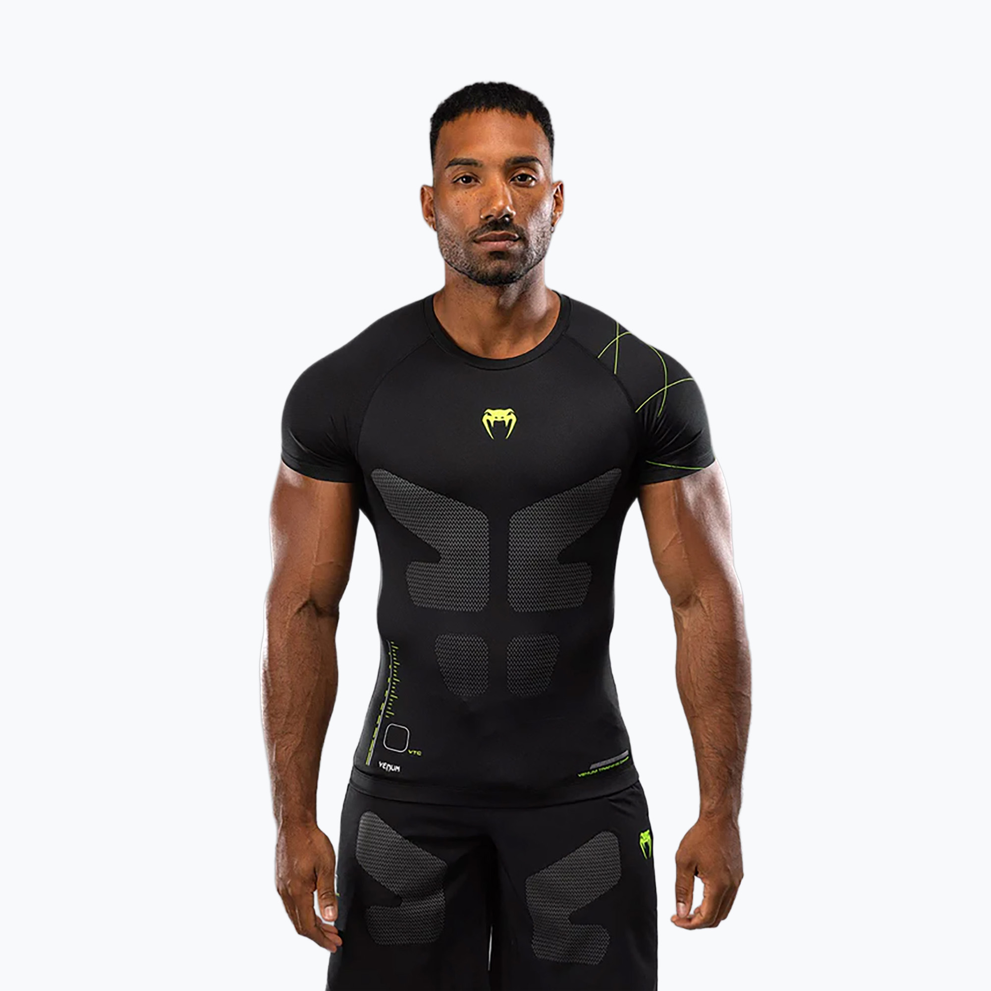 Venum Training Camp 4.0 Rashguard black/neo green men's training t-shirt (XL)