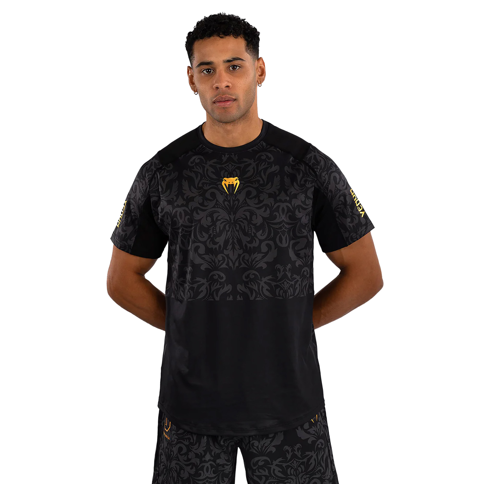 Venum x Ilia Topuria men's training shirt Unmatched Dry-Tech black/gold (S)