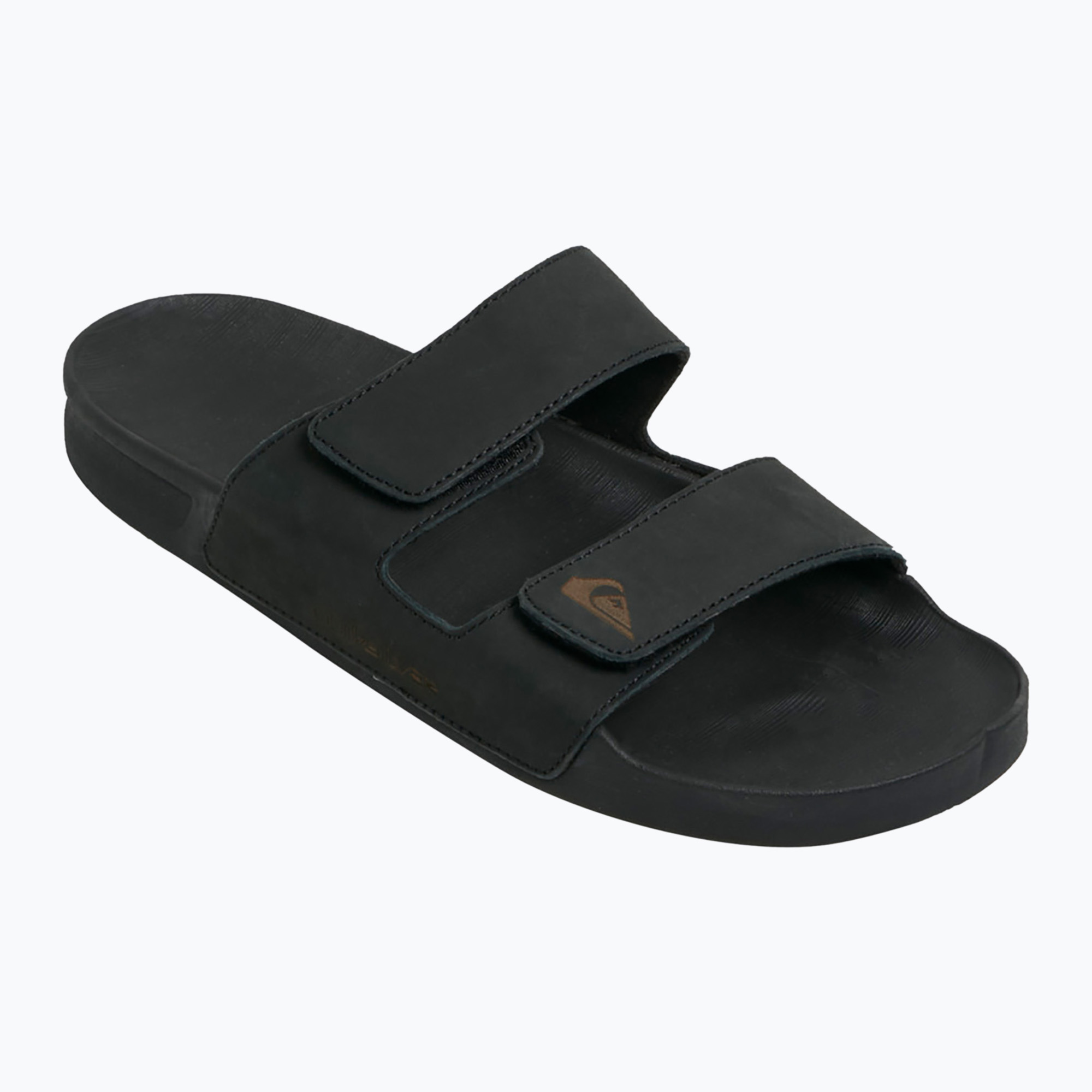Quiksilver Men's Rivi Leather Double Adjust flip-flops black 1 (45 (12 US))