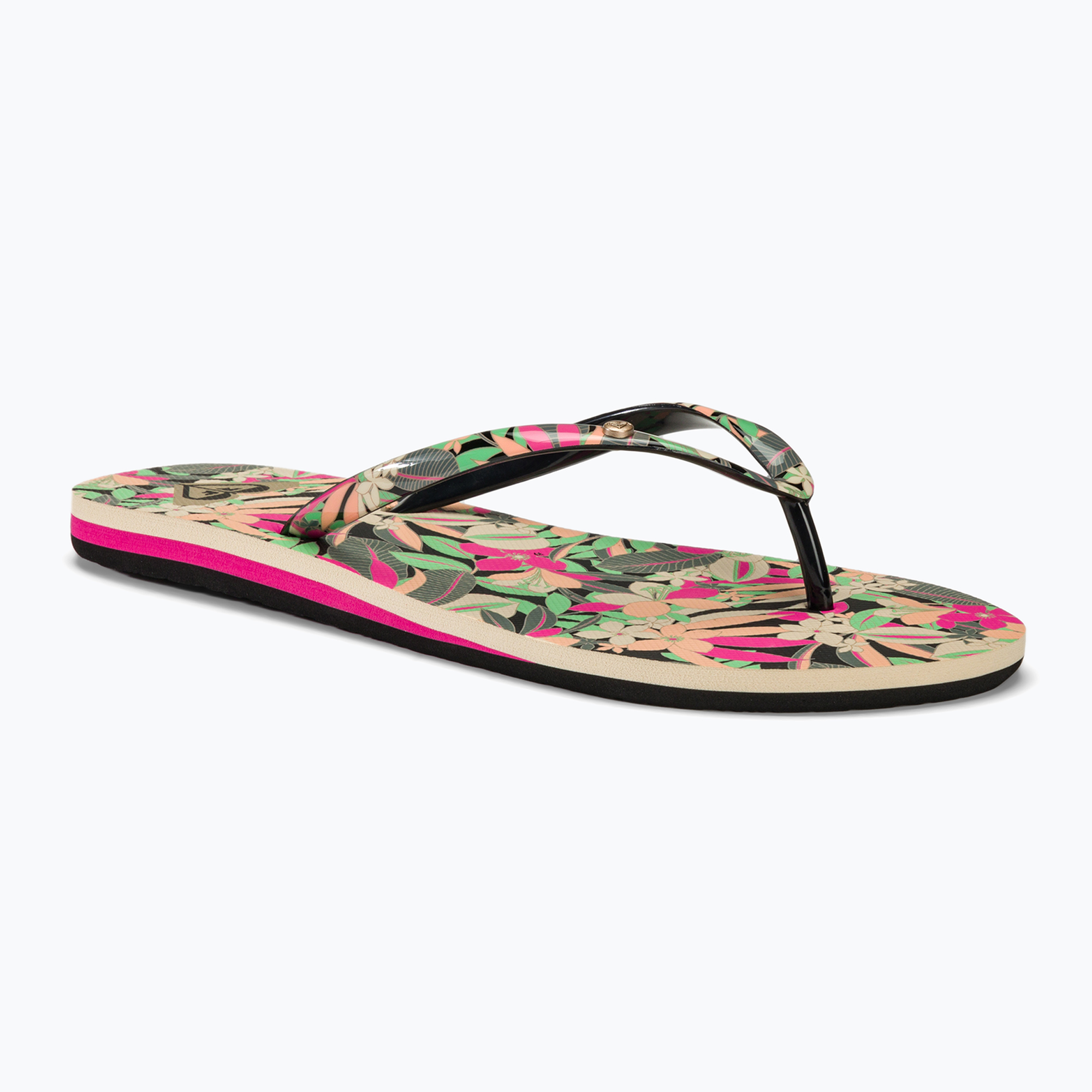 ROXY Portofino III women's flip flops black/pink/soft lime (37 EU)