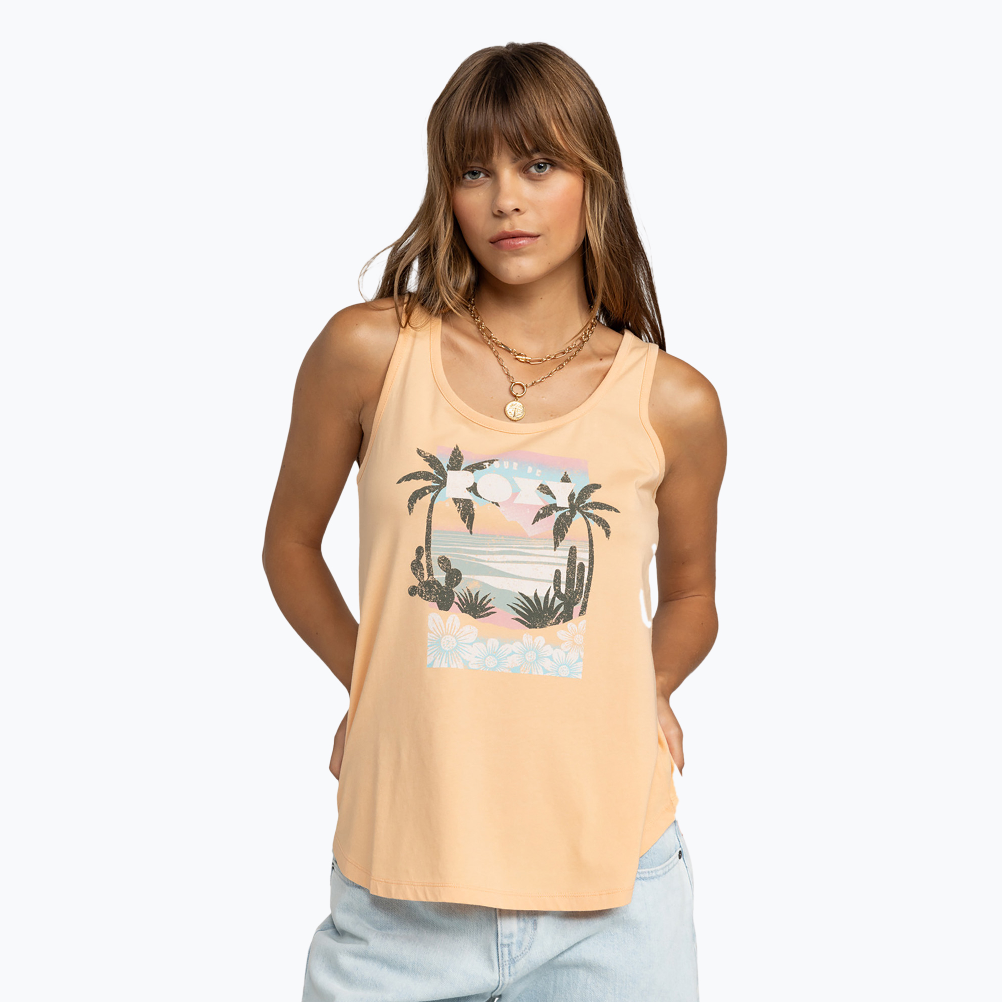 Women's Roxy Beach Angel Tank top peach nougat (XXS)
