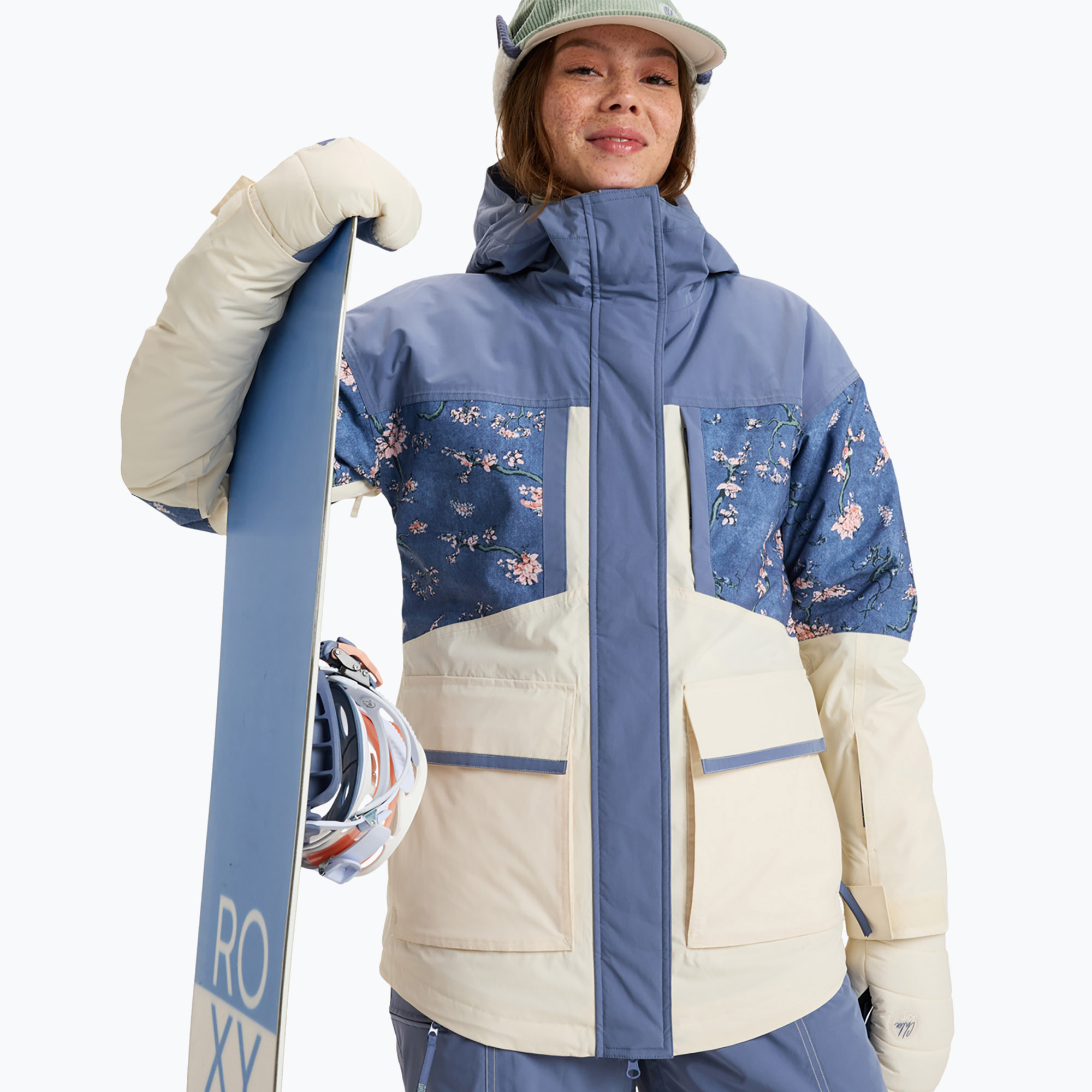 Women's snowboard jacket ROXY Chloe Kim Parka wild wind chloe blossom (L)