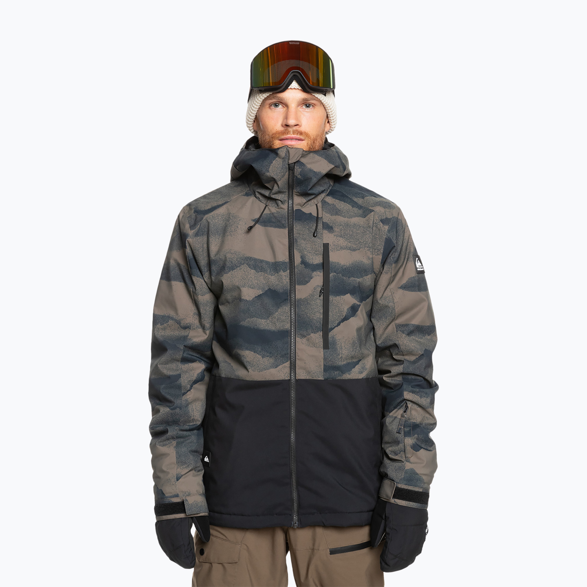 Men's snowboard jacket Quiksilver Mission Printed Block mountain spray canteen (XL)