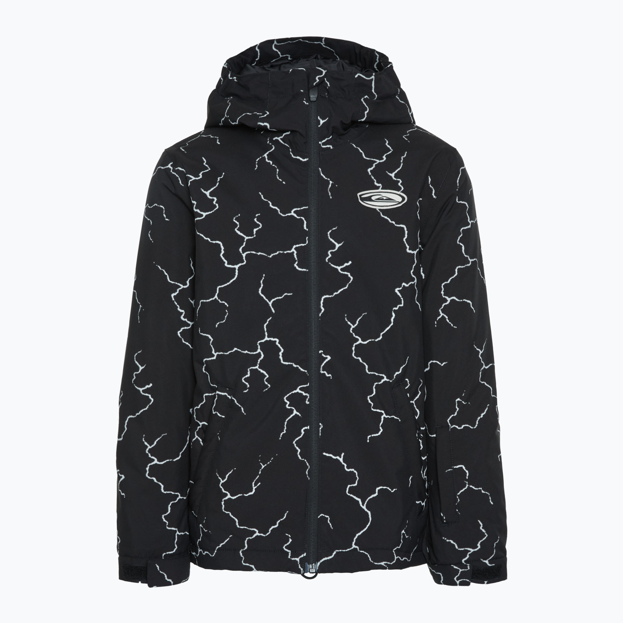 Children's snowboard jacket Quiksilver High In The Hood Printed high energy black reflective (M/12)